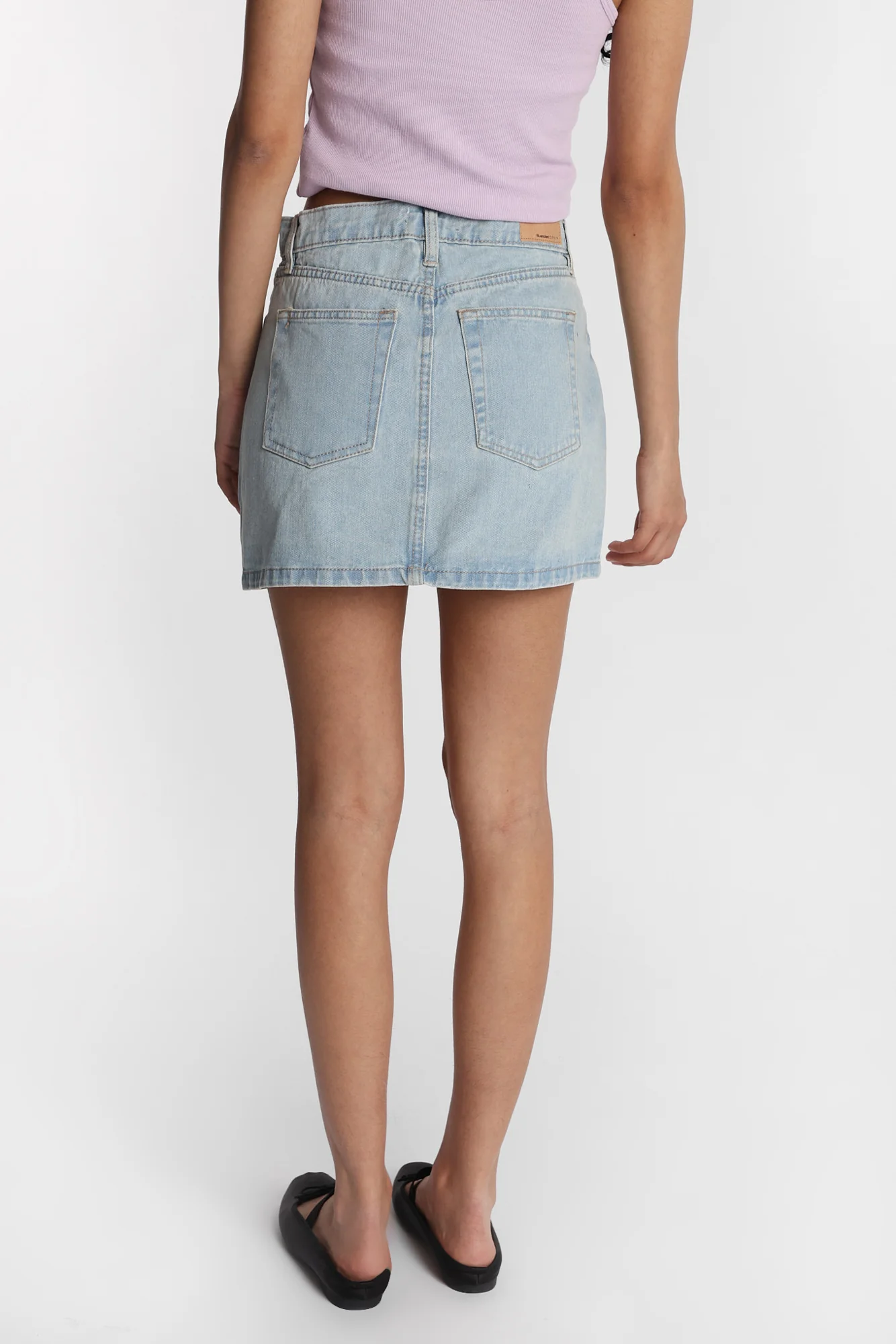 High Rise Denim Mini Skirt - Image 11