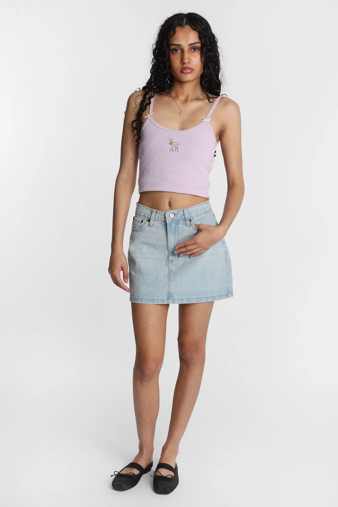 High Rise Denim Mini Skirt - Image 12