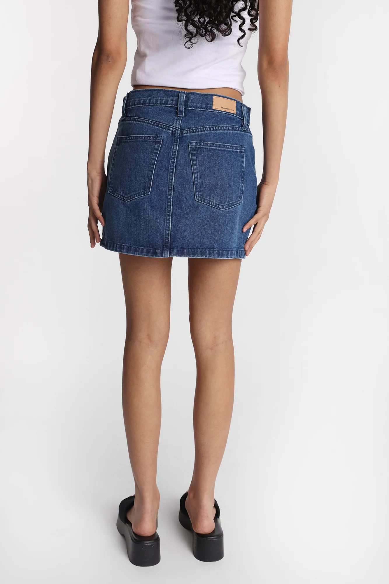 High Rise Denim Mini Skirt - Image 7