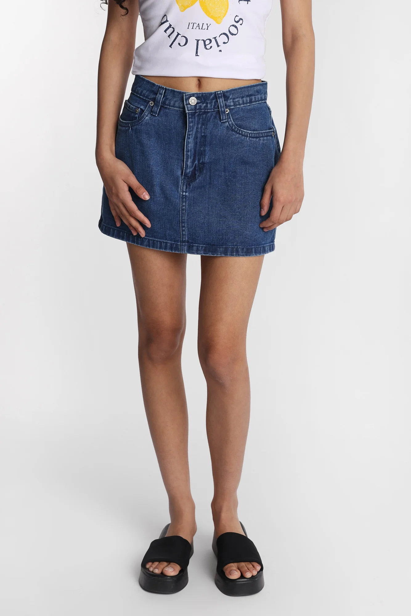 Mini-jupe en denim taille haute - Image 5