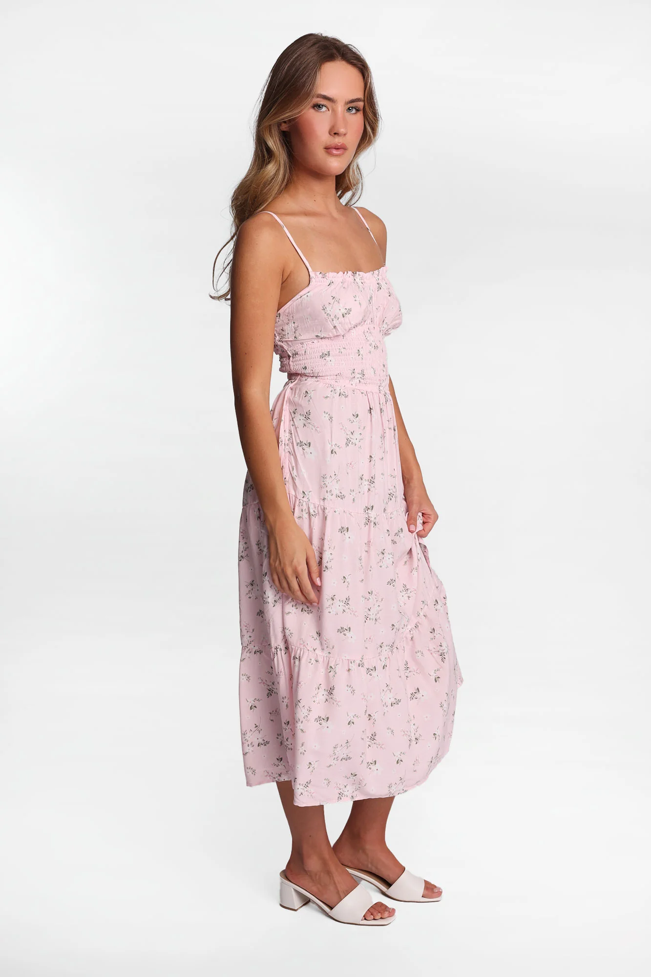Robe maxi dos croisé à taille smockée - Image 24