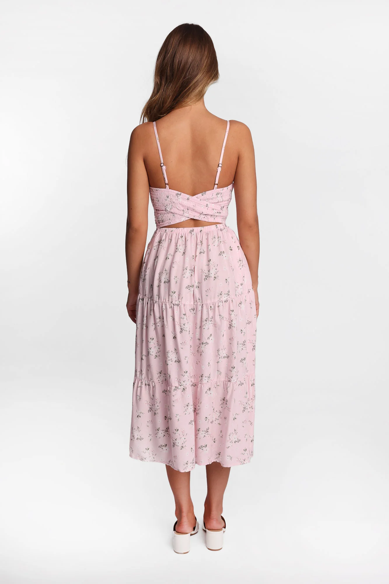 Robe maxi dos croisé à taille smockée - Image 25