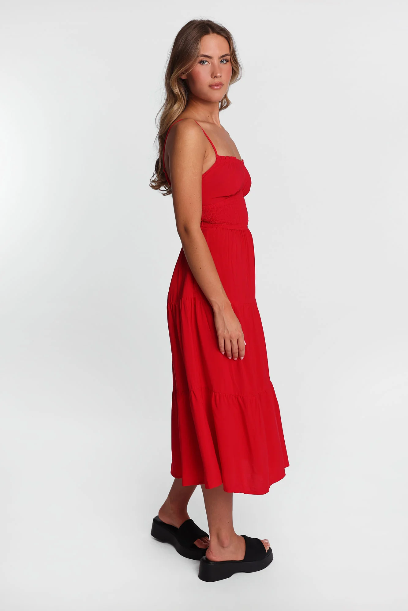 Robe maxi dos croisé à taille smockée - Image 9
