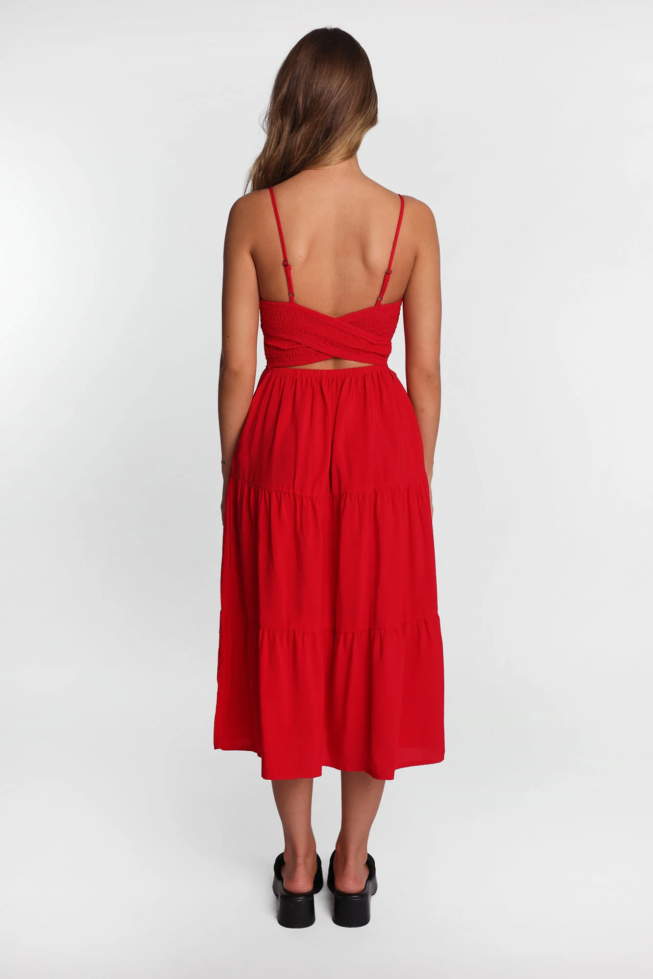 Smocked Waist Cross-Back Maxi Dress - Image 10