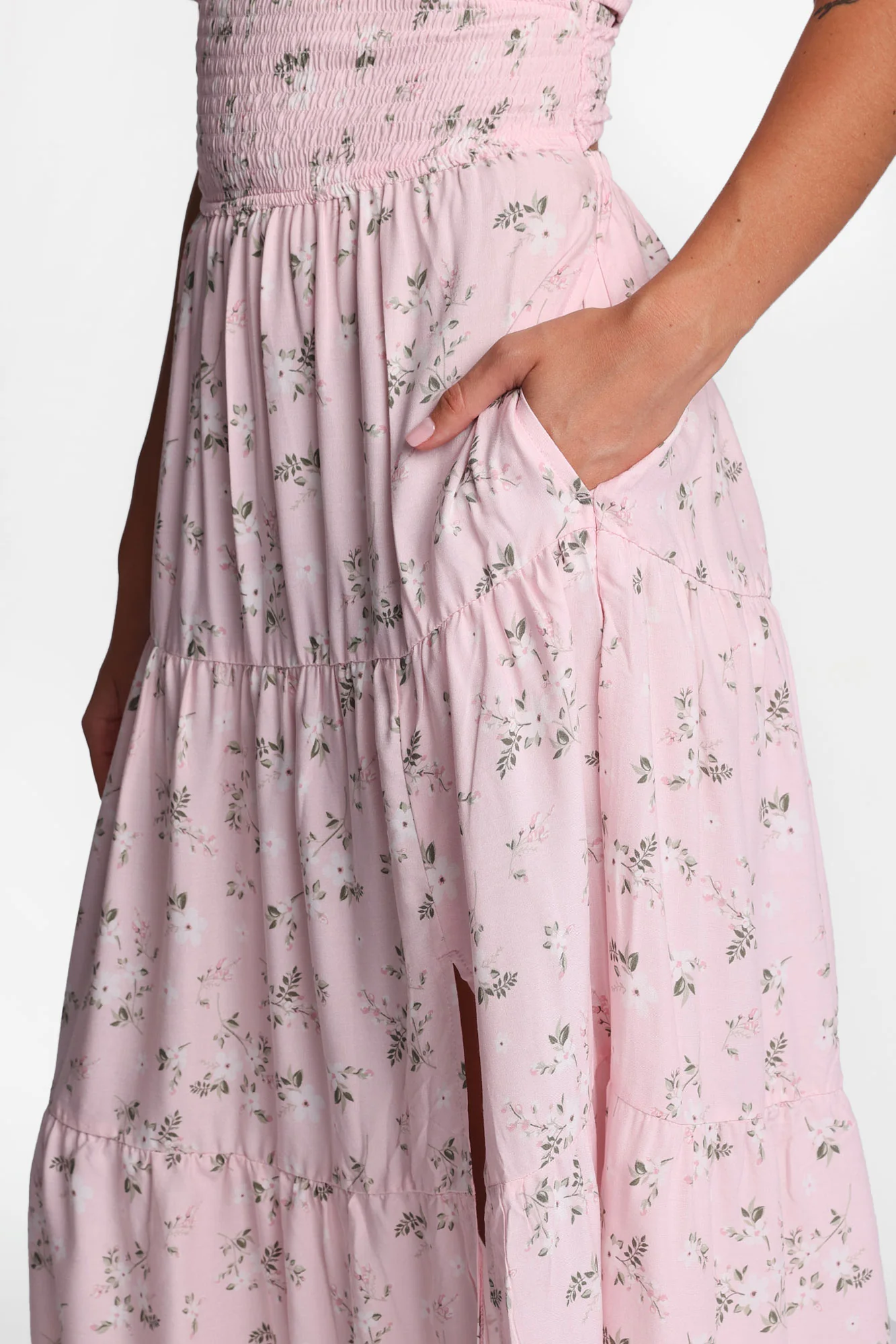 Smocked Waist Cross-Back Maxi Dress - Image 26