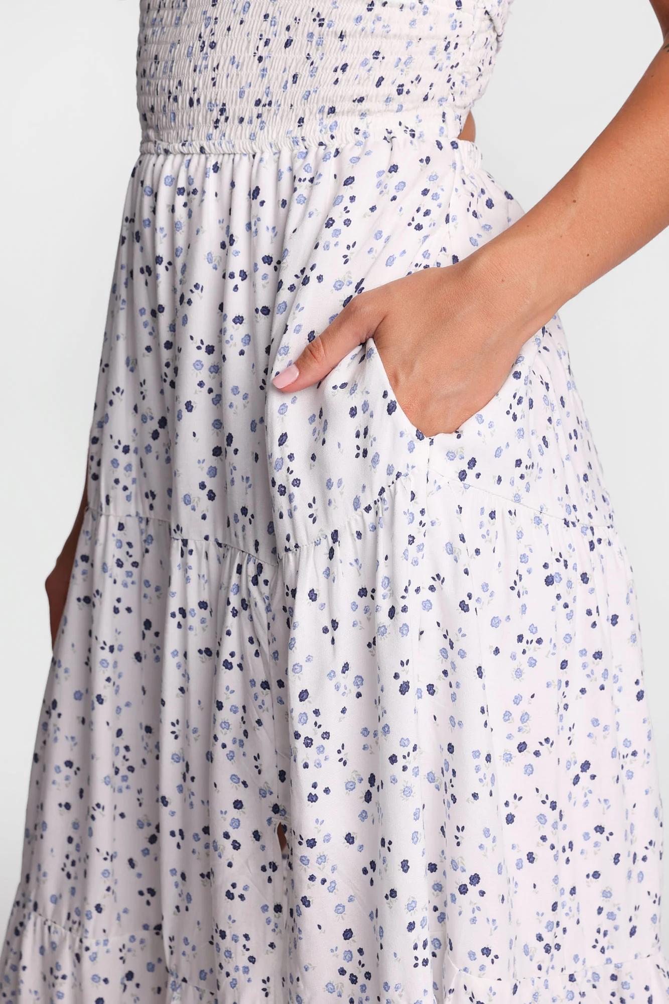Smocked Waist Cross-Back Maxi Dress - Image 6