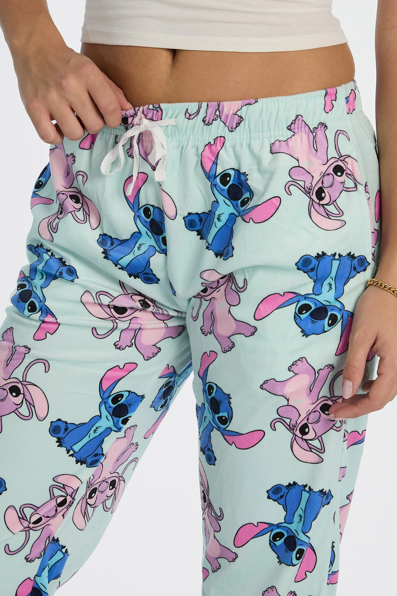 Pantalon de pyjama en velours Stitch et Angel - Image 2