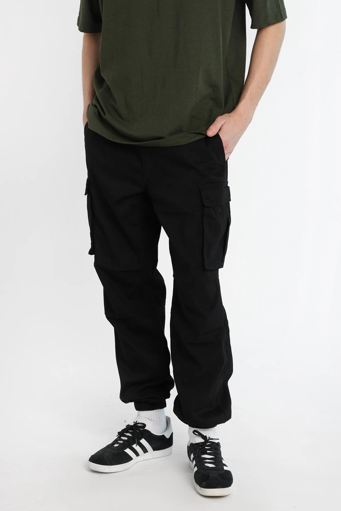 Jogger cargo en sergé coupe ample - Image 2