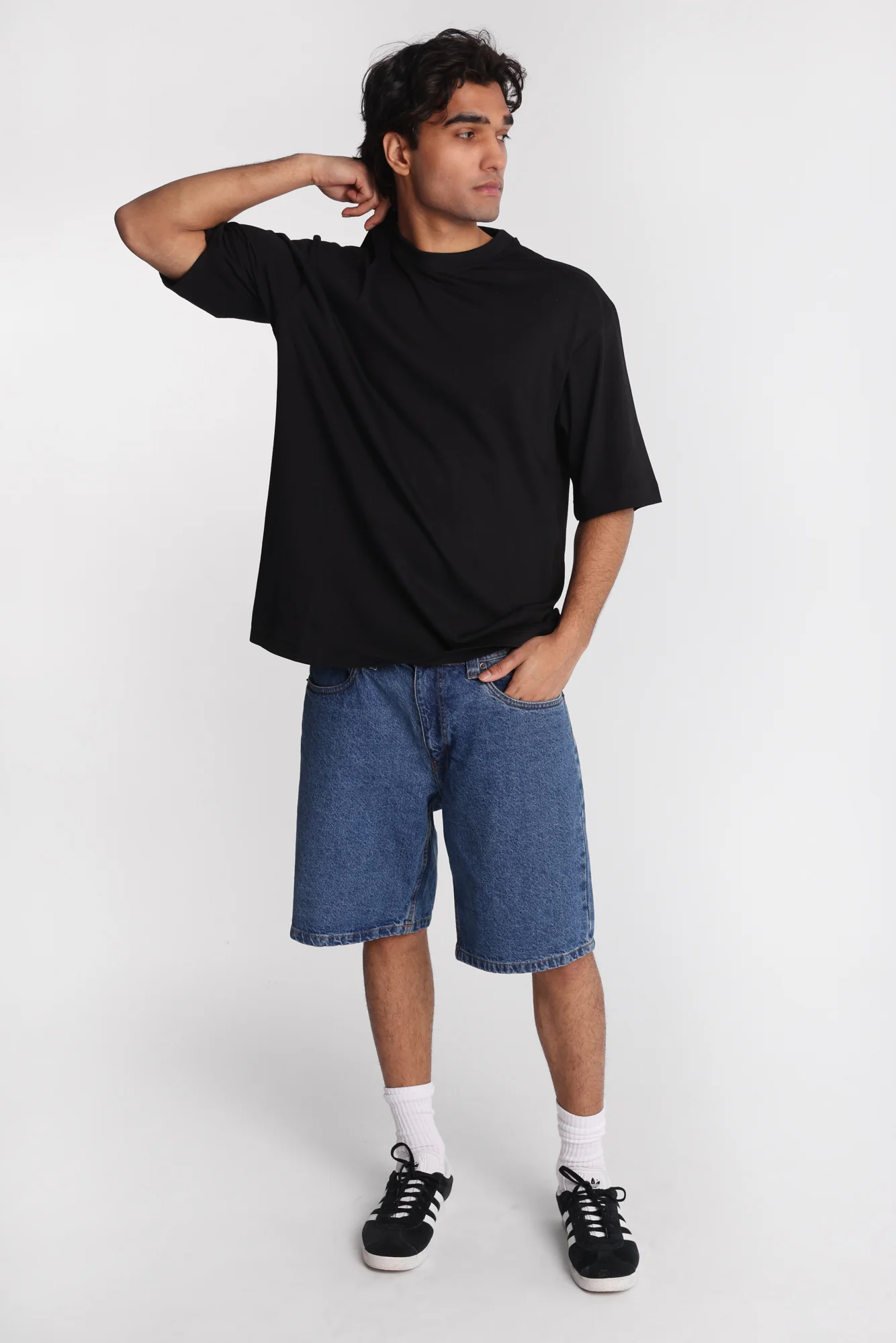 Short en denim ample brodé - Image 5