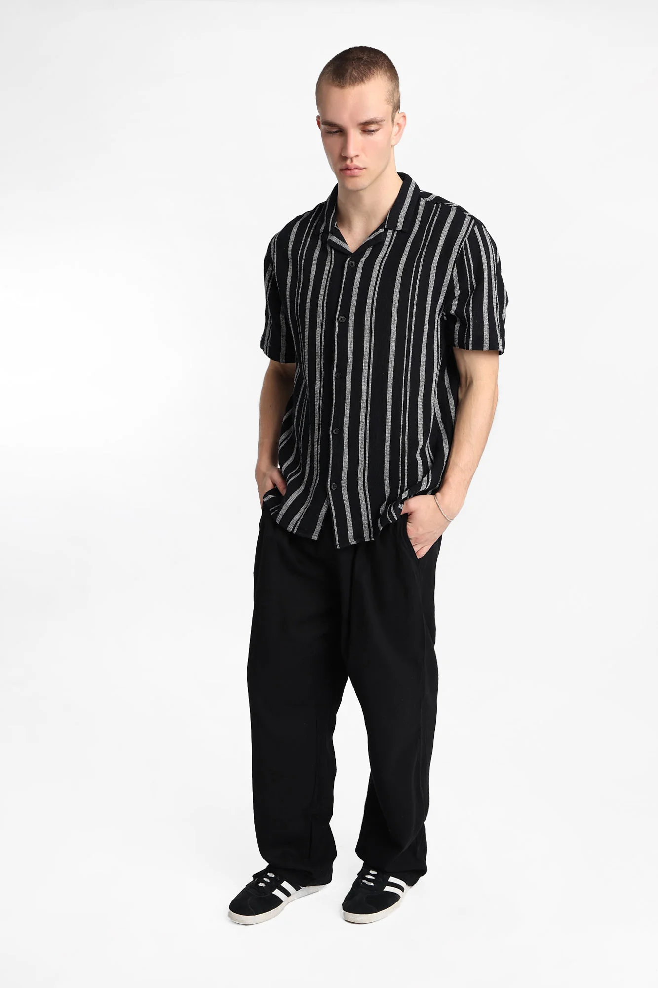 Striped Cotton Gauze Button-Up Shirt - Image 5