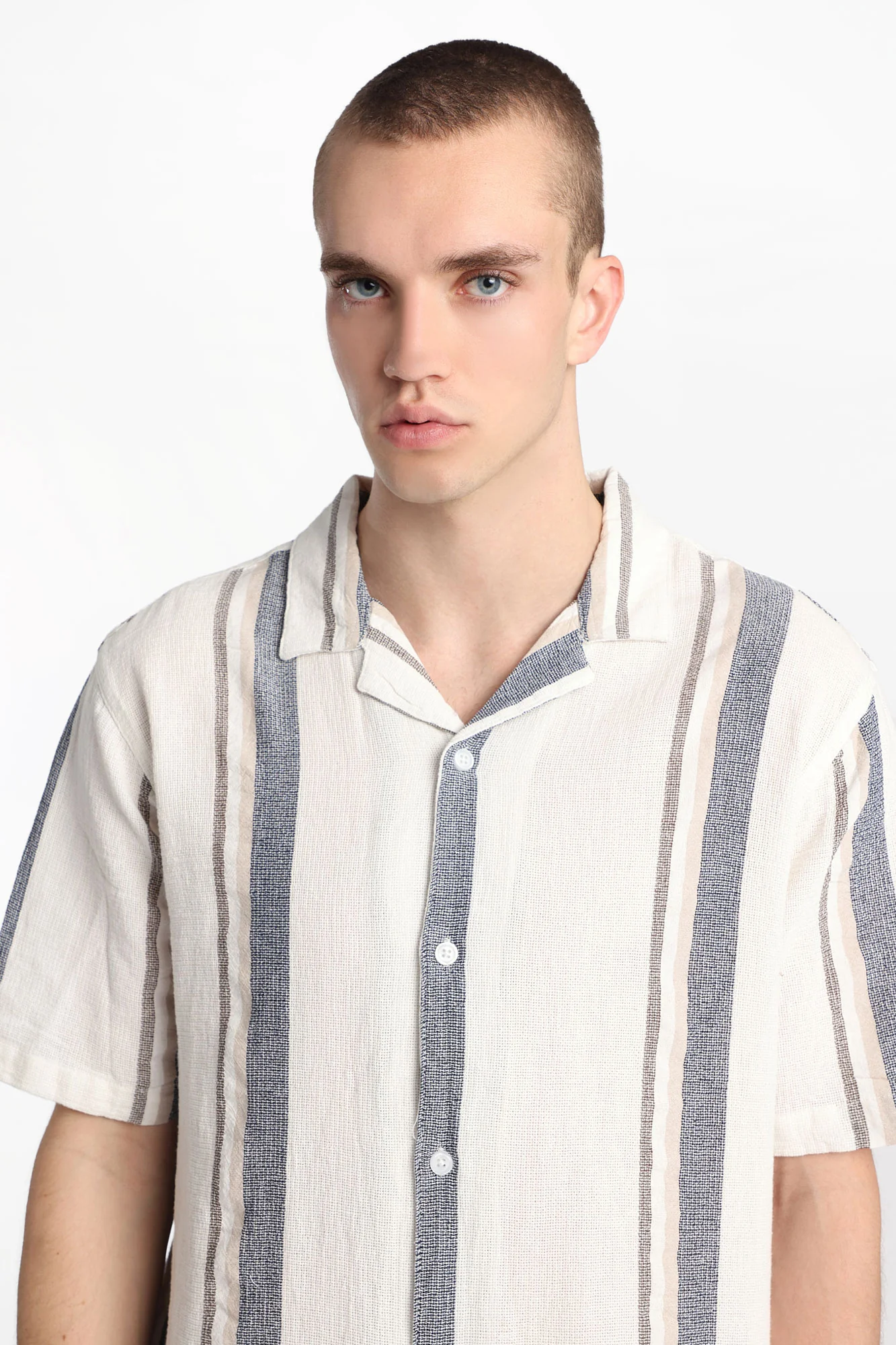 Striped Cotton Gauze Button-Up Shirt - Image 2