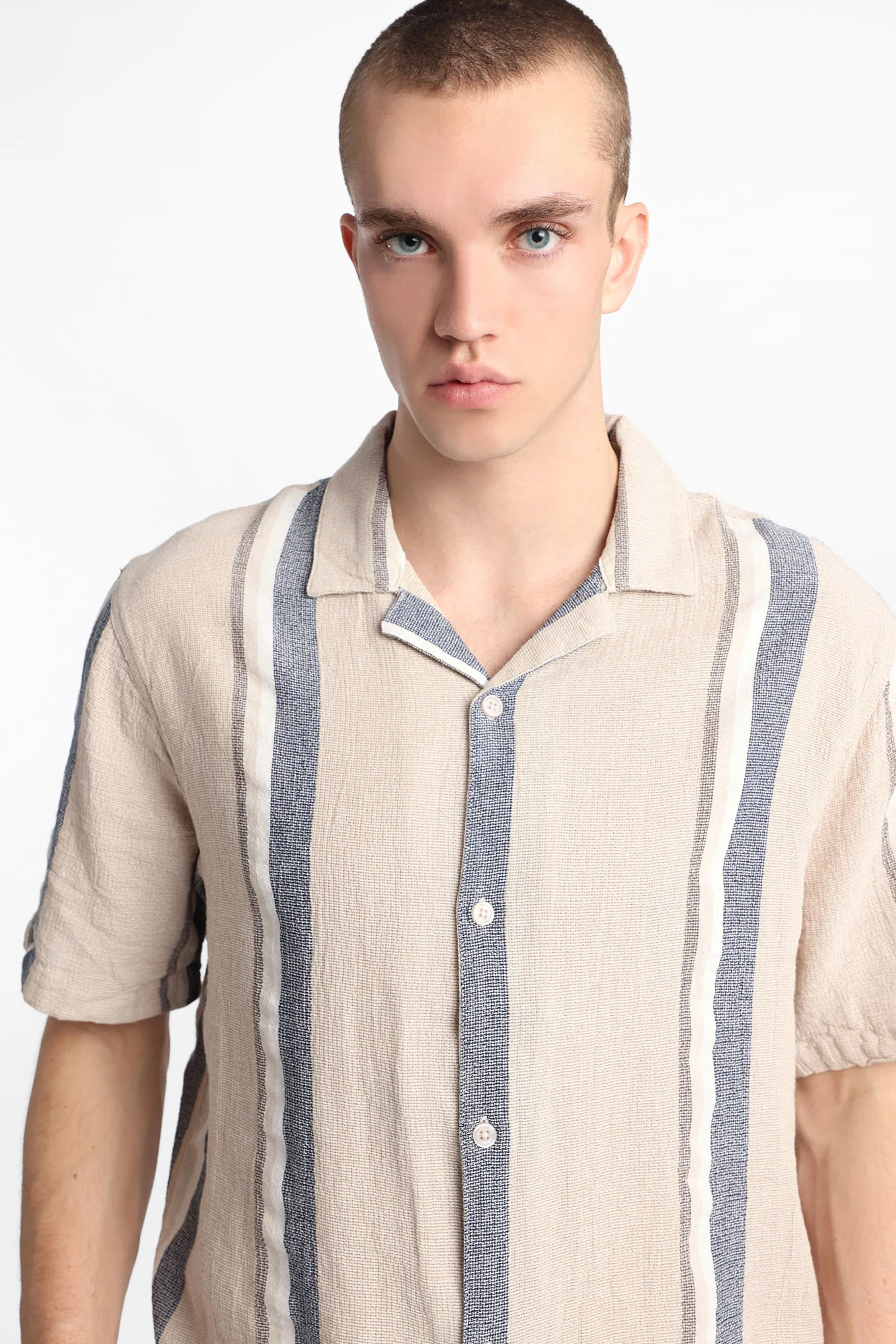 Striped Cotton Gauze Button-Up Shirt - Image 6