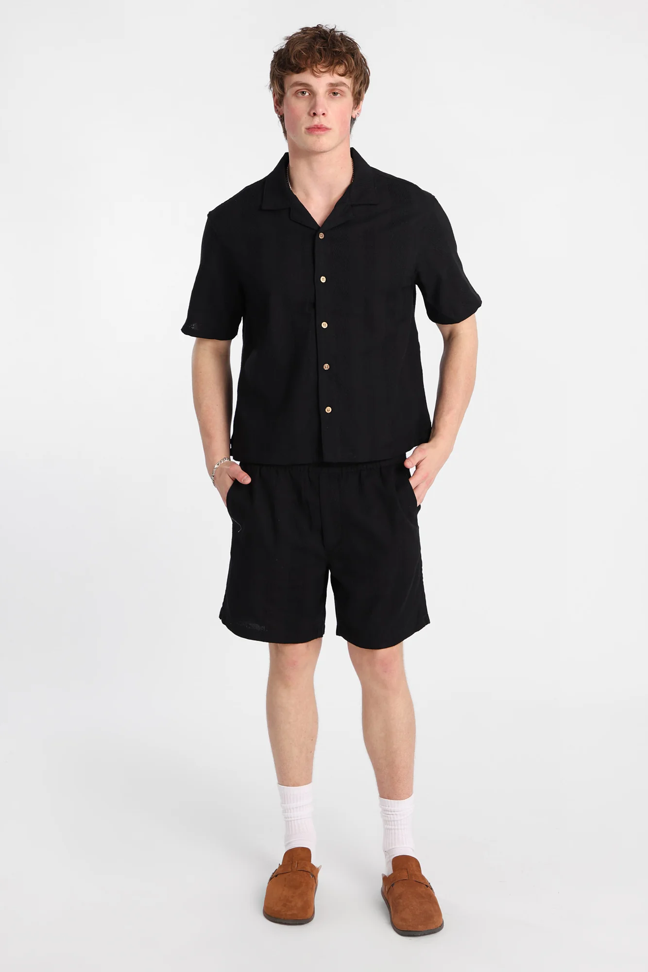 Textured Striped Button-Up Shirt - Image 5