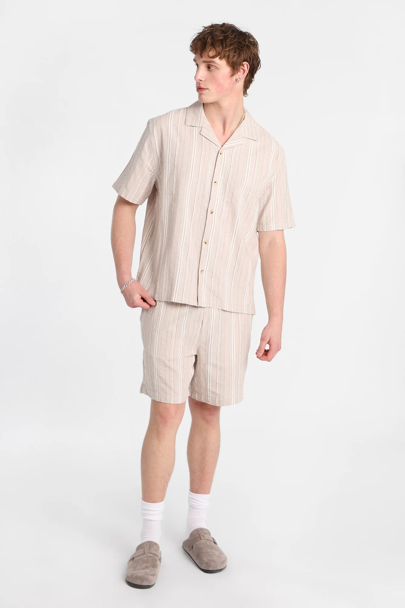 Multi-Striped Textured Button-Up Shirt - Image 3