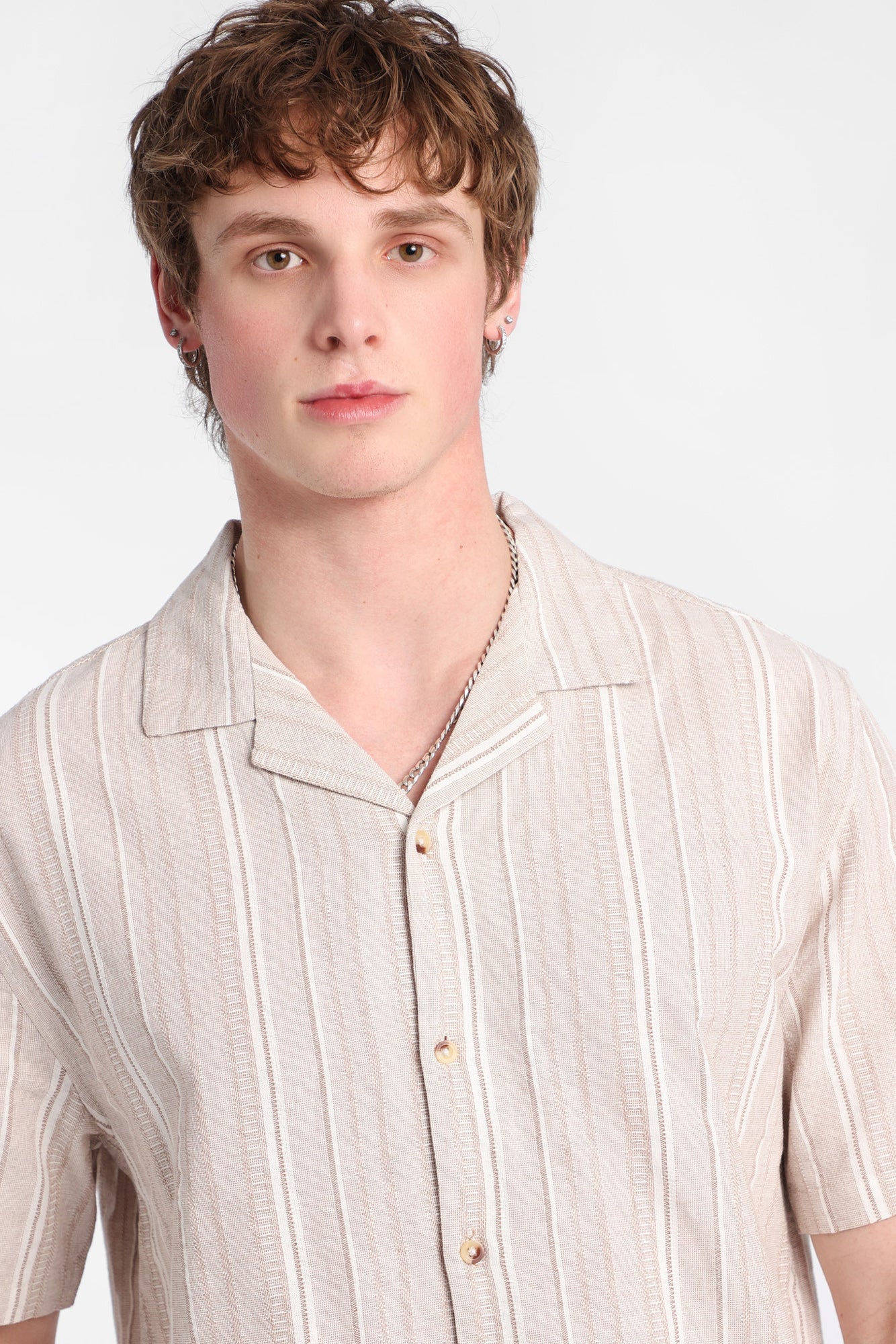 Multi-Striped Textured Button-Up Shirt - Image 4