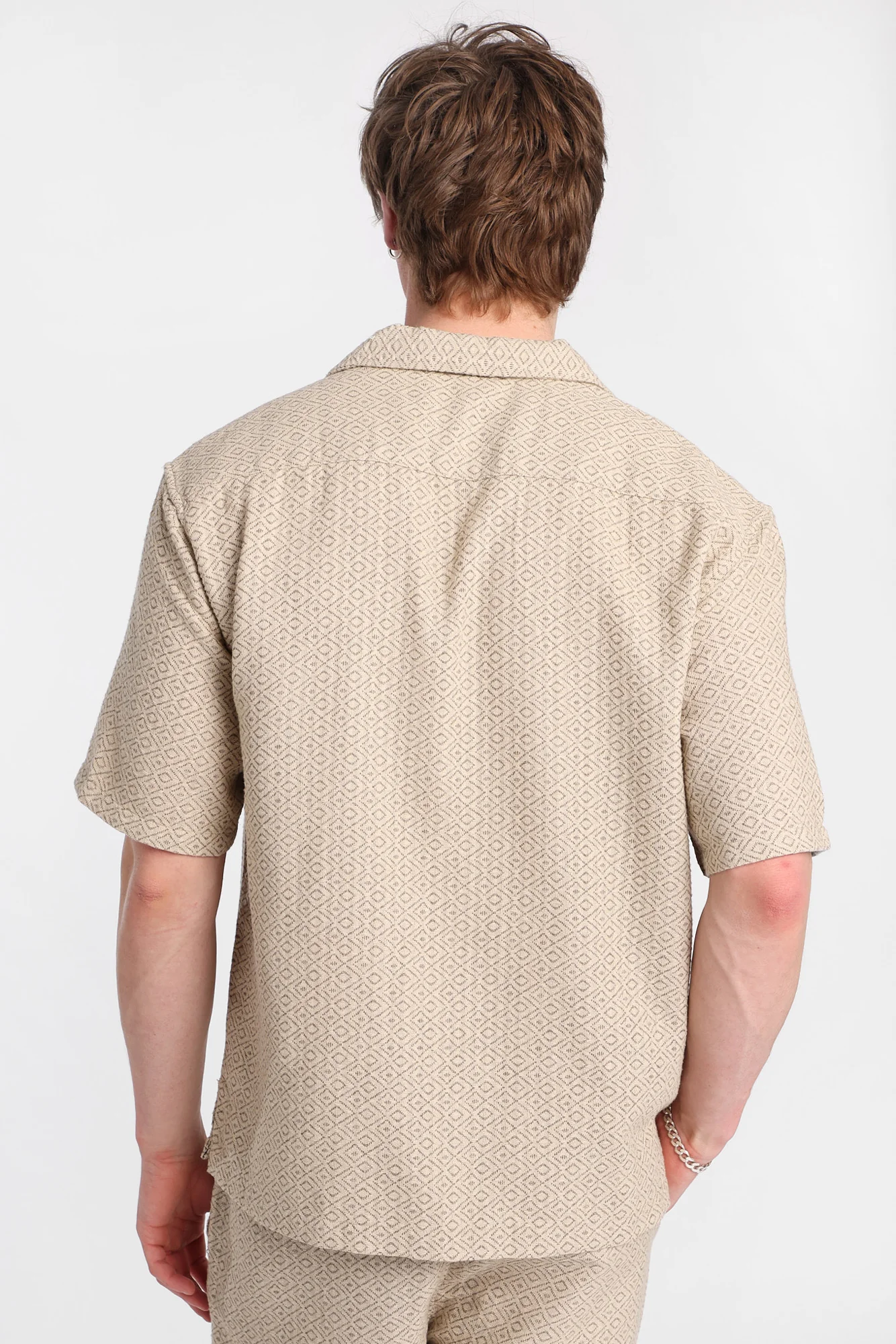 Textured Geometric Button-Up Shirt - Image 3