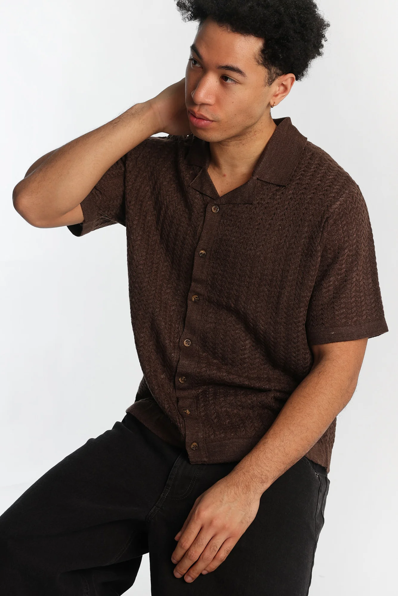 Chevron Short Sleeve Button-Up Shirt - Image 10