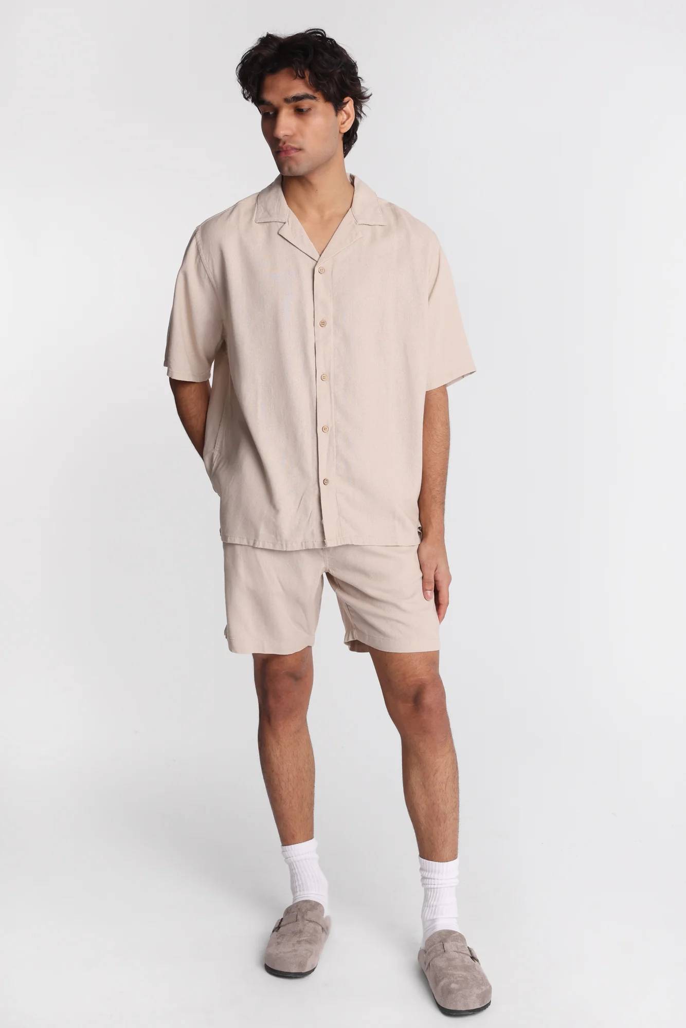 Linen-Blend Button-Up Shirt - Image 17