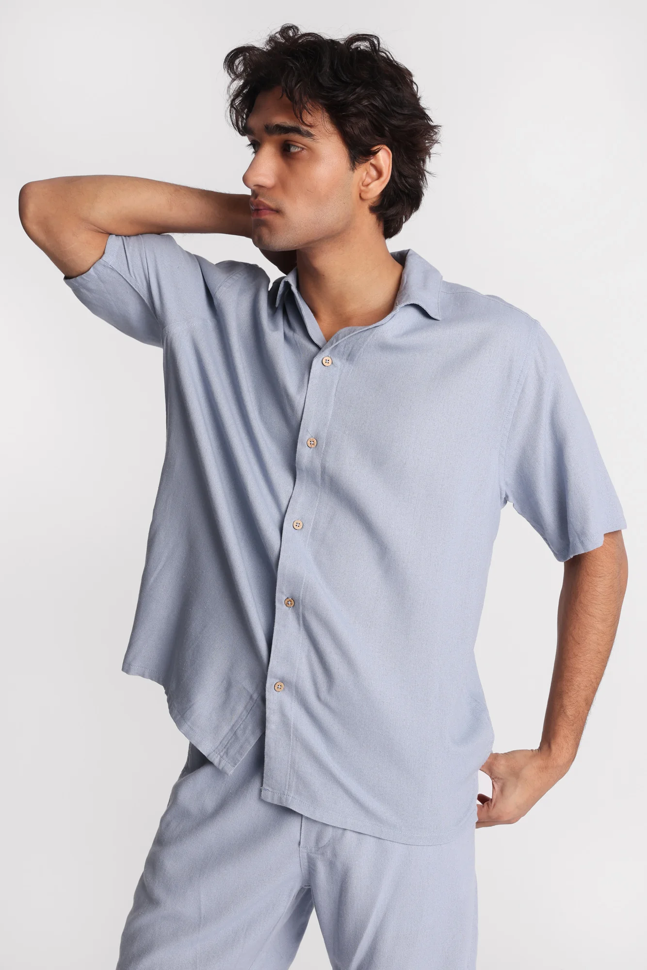 Linen-Blend Button-Up Shirt - Image 18