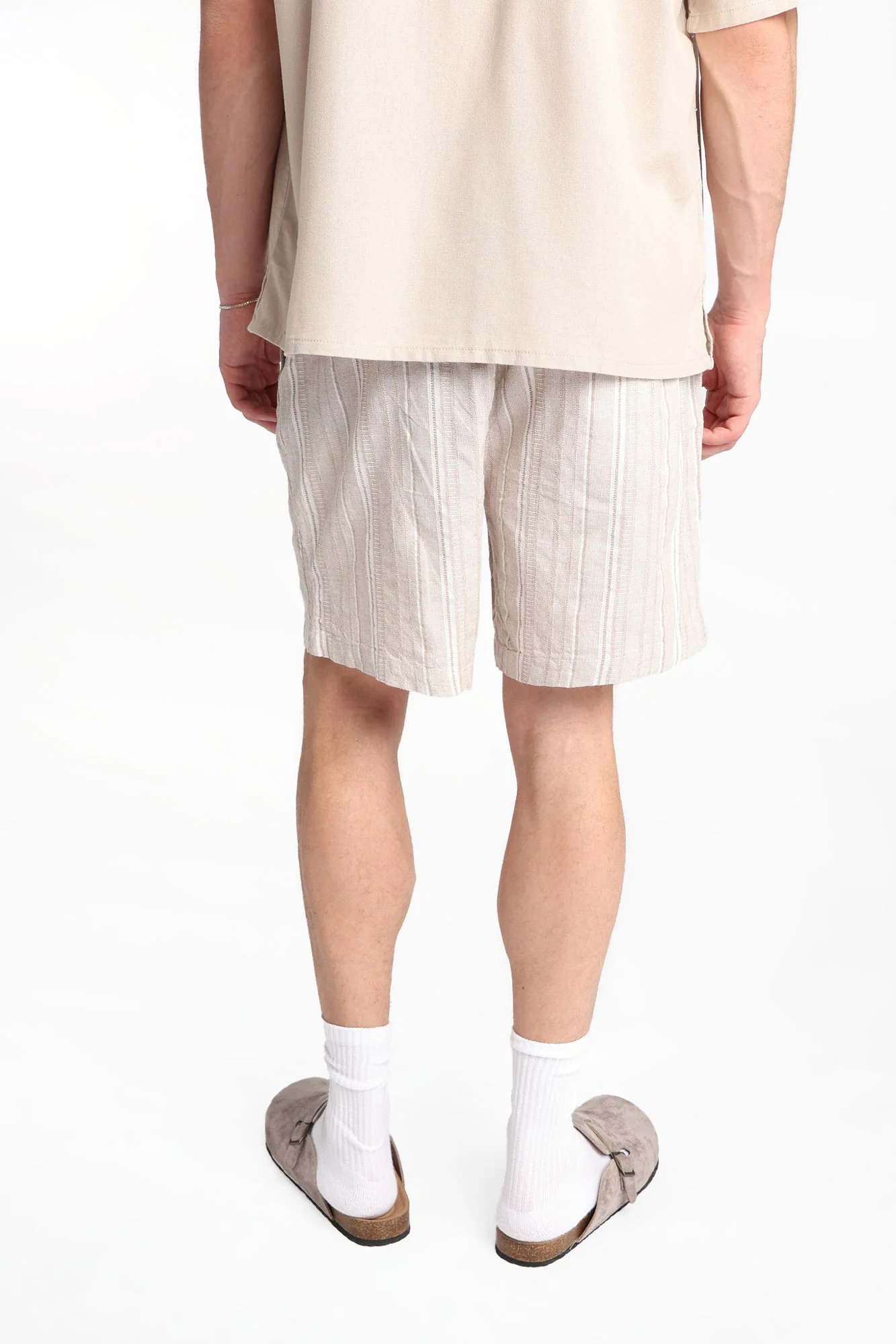 Multi-Striped Textured Shorts - Image 3