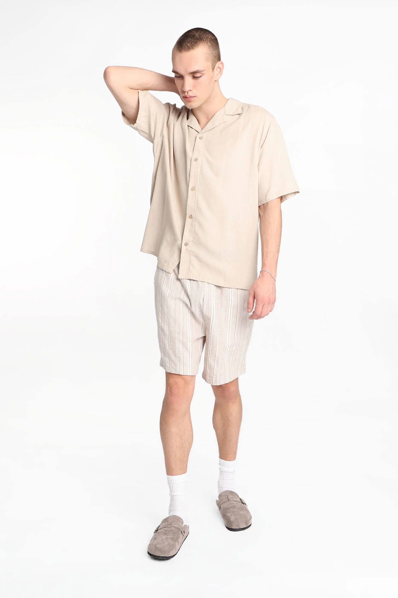 Multi-Striped Textured Shorts - Image 4