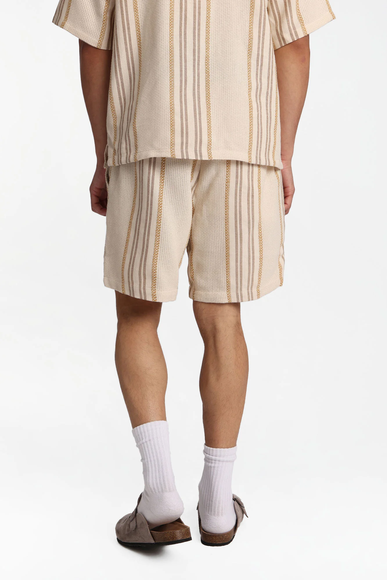 Textured Multi-Colour Striped Shorts - Image 3