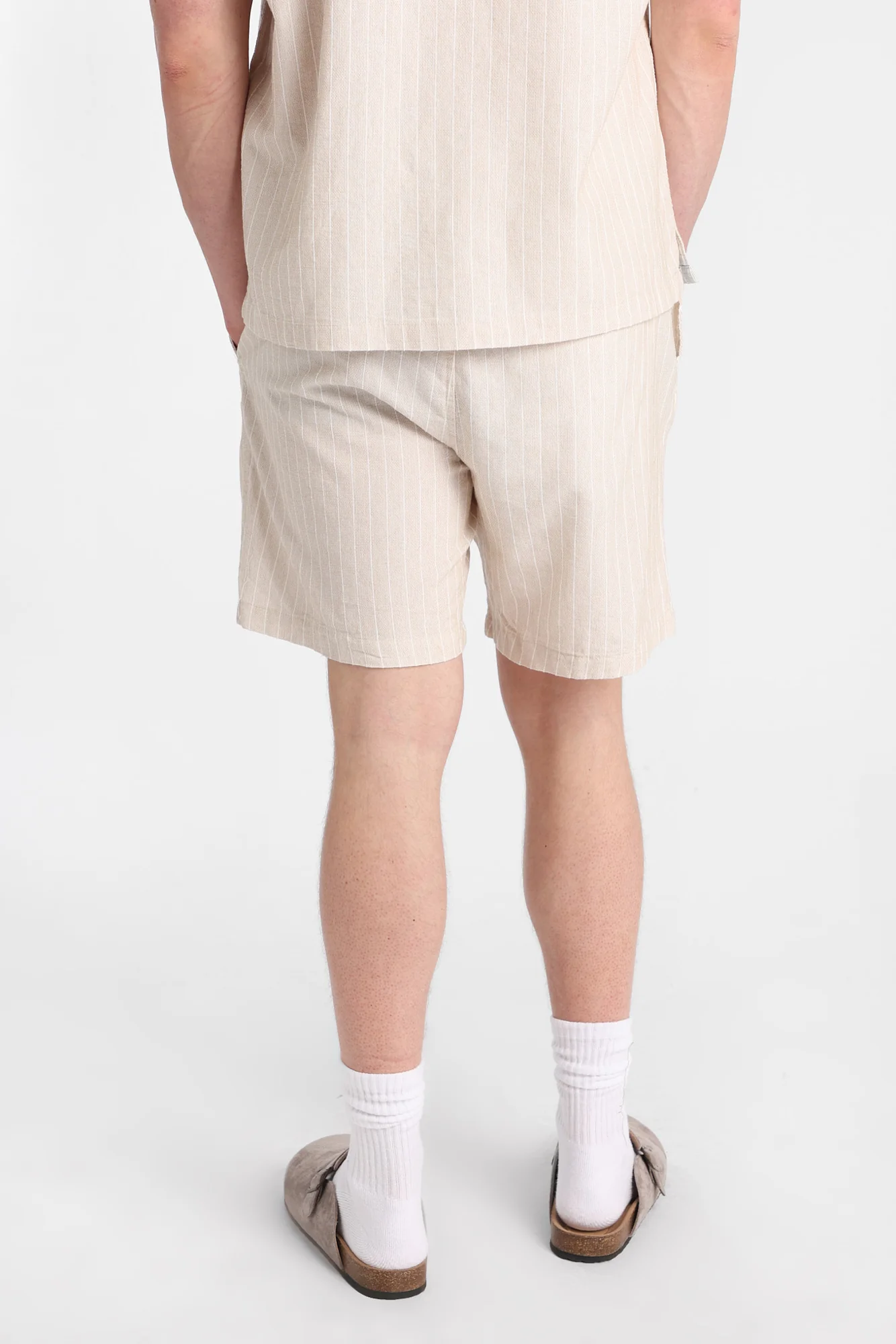 Textured Pinstripe Shorts 7" - Image 4
