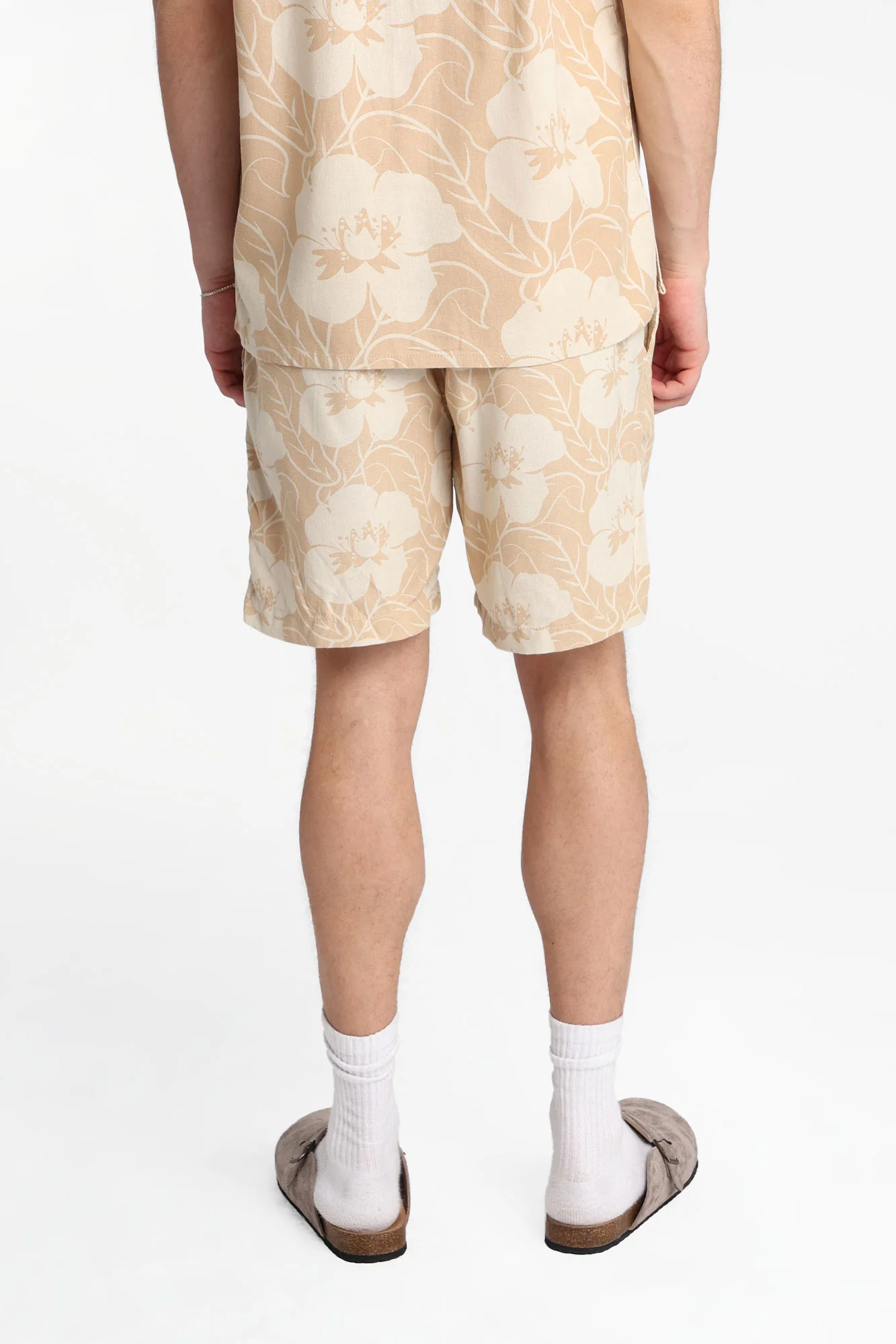 Short à imprimé floral en mélange de lin 7 po - Image 3
