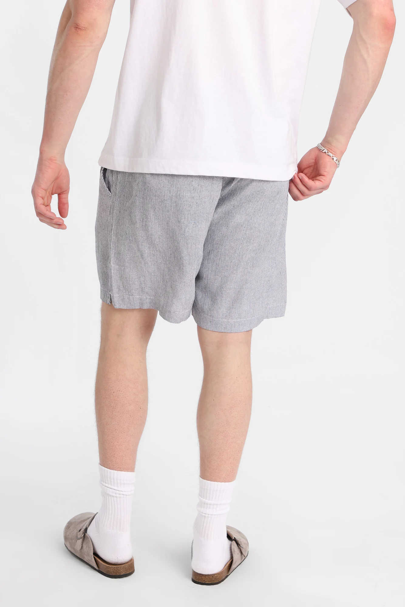 Linen-Blend Yarn-Dyed Striped Shorts 7" - Image 3