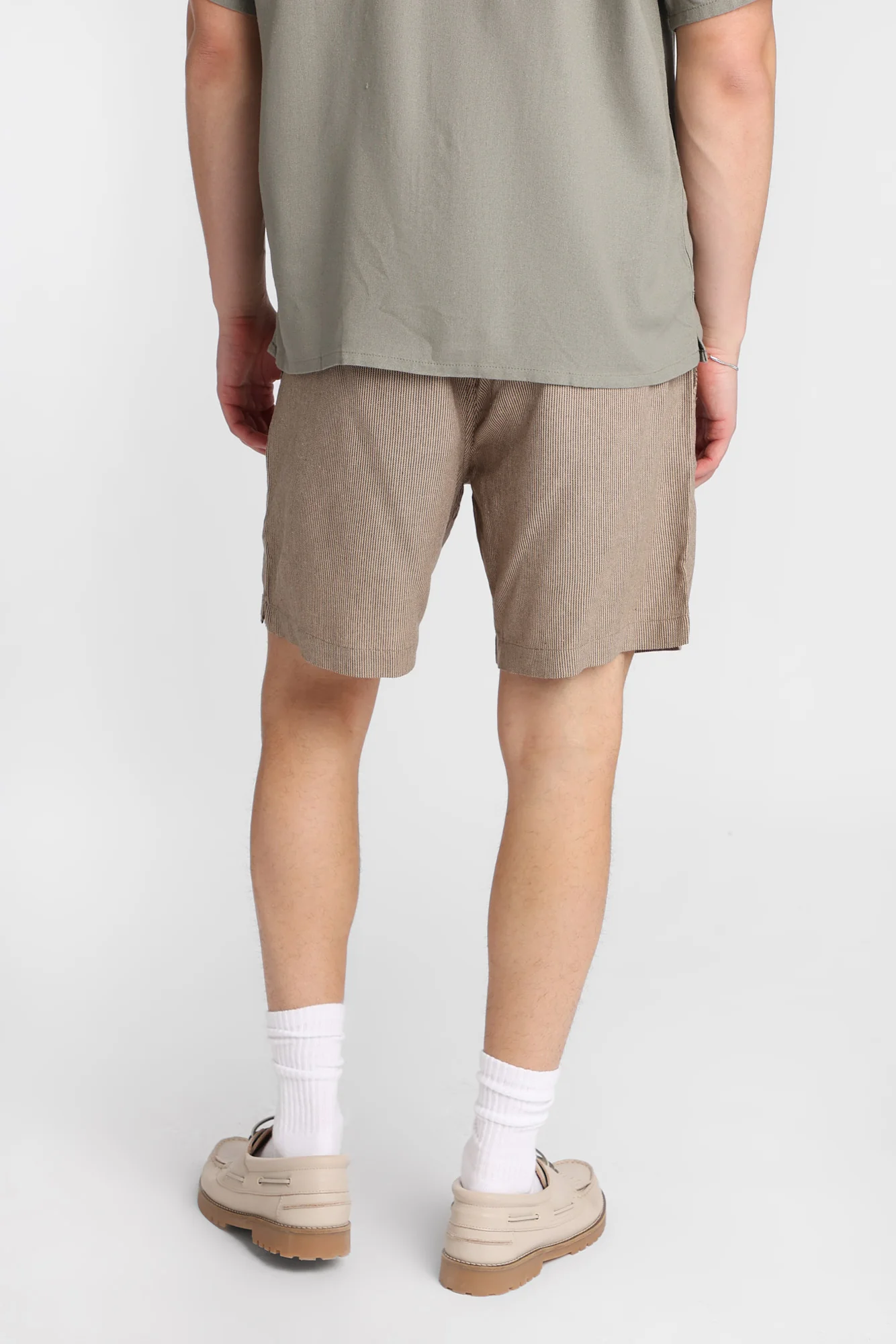 Linen-Blend Yarn-Dyed Striped Shorts 7" - Image 7