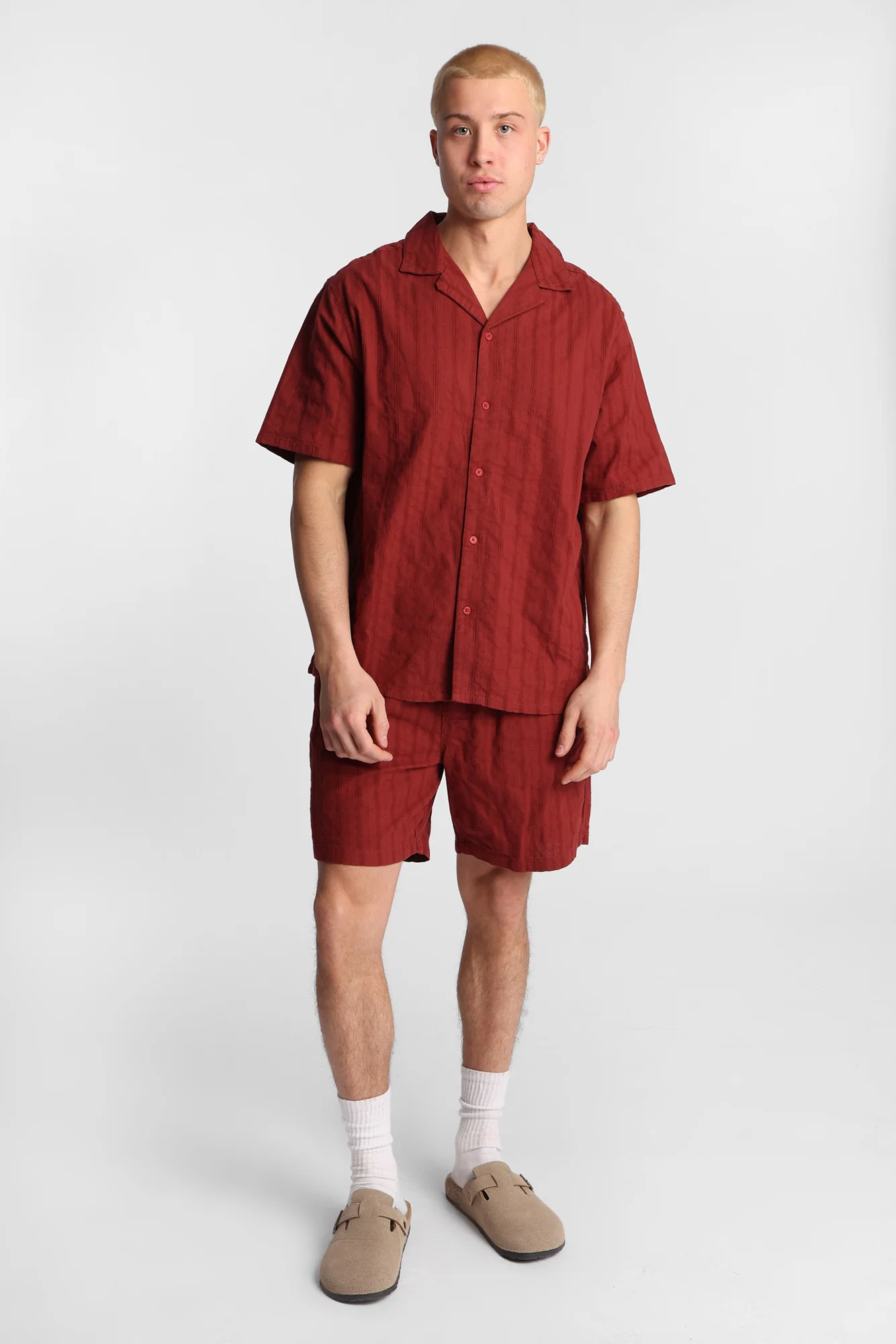 Textured Striped Shorts - Image 17
