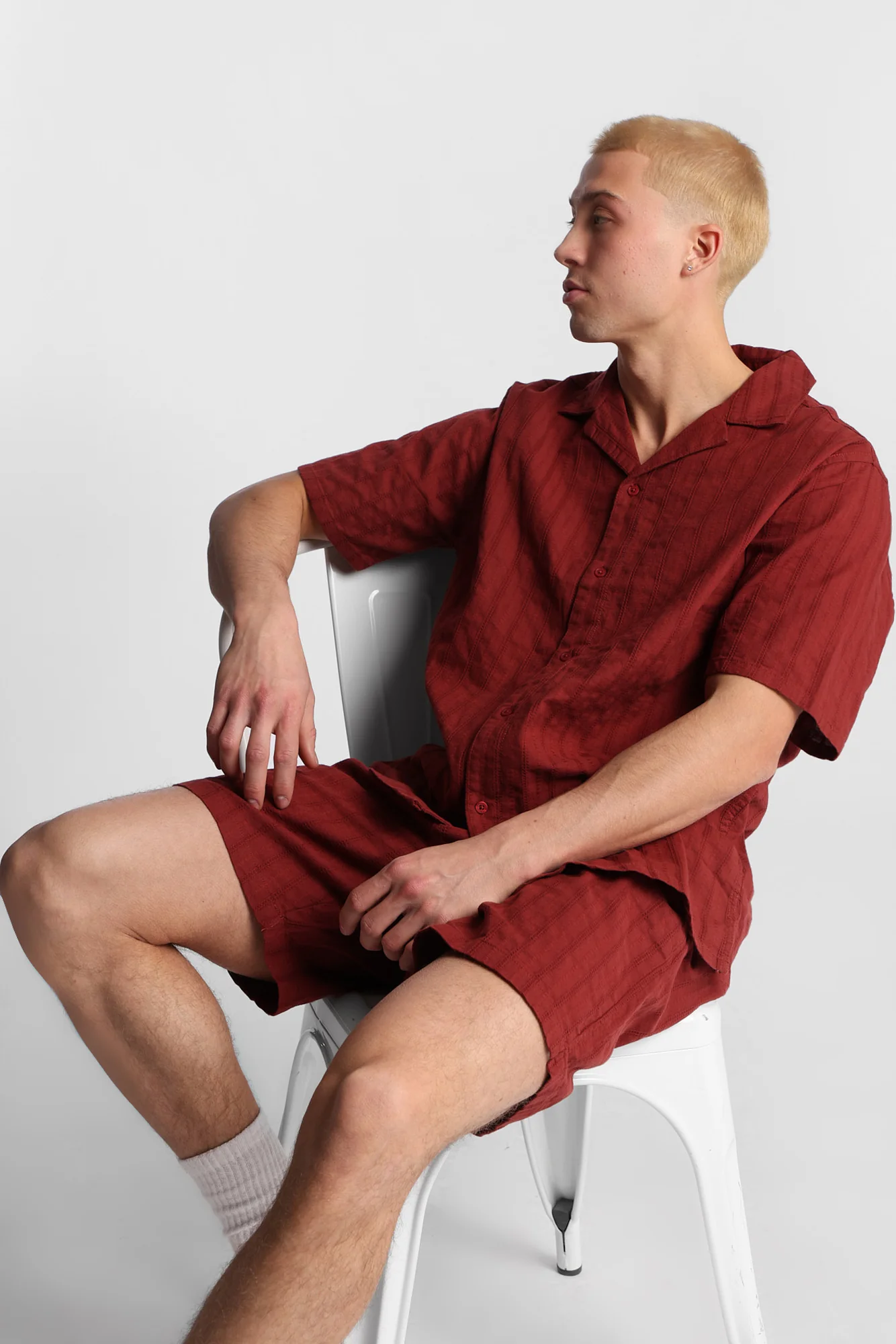 Textured Striped Shorts - Image 18