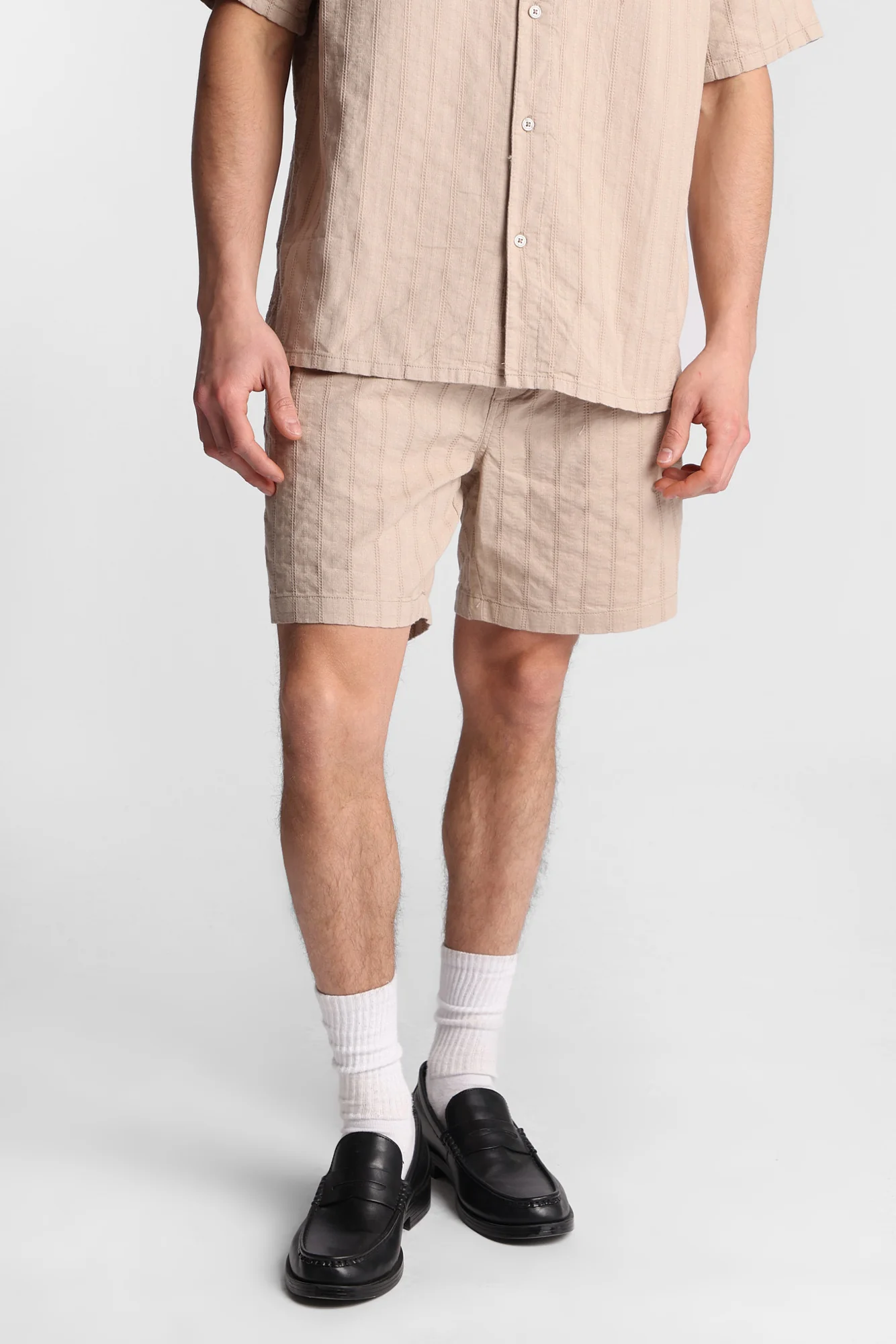 Textured Striped Shorts - Image 2