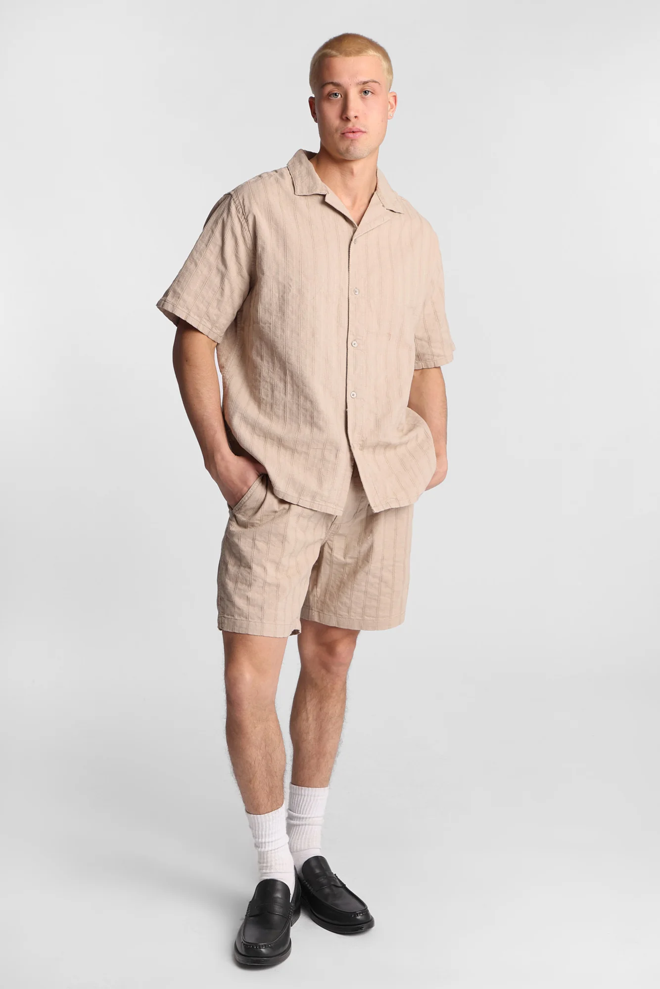 Textured Striped Shorts - Image 5