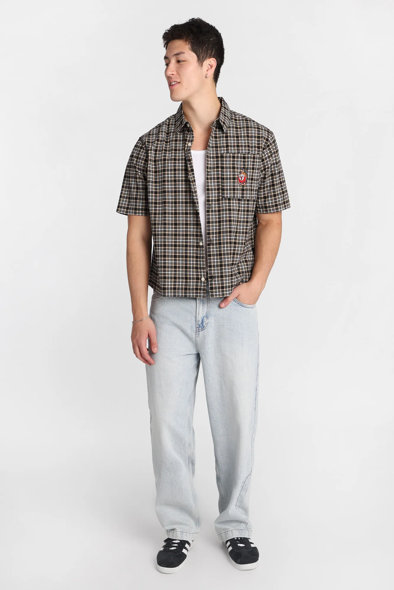 Chemise à carreaux brodé boule de billiard 7 - Image 4