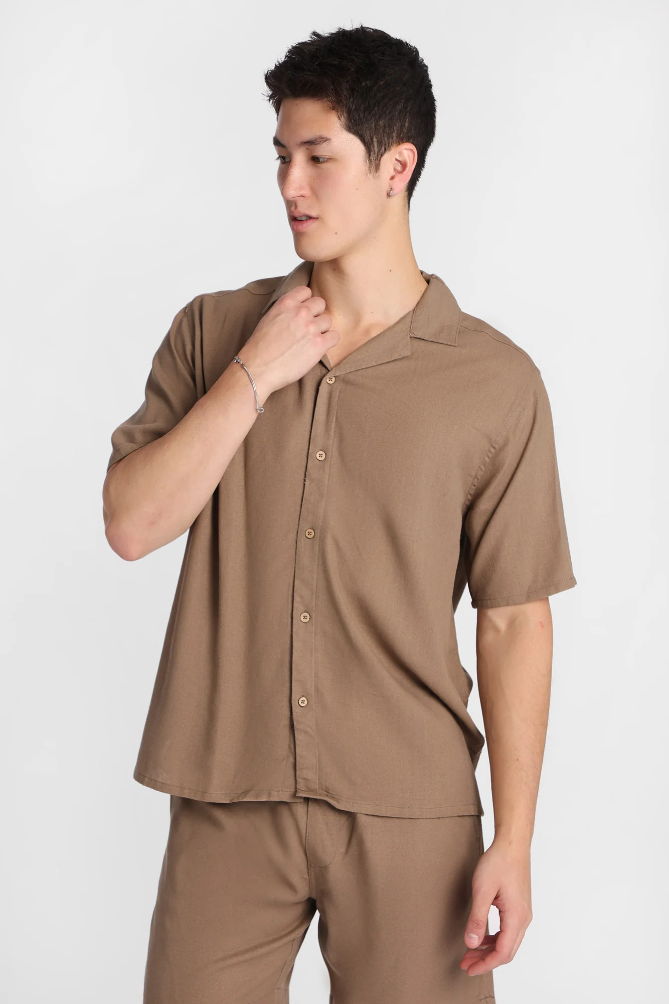 Chemise boutonnée en mélange de lin - Image 5