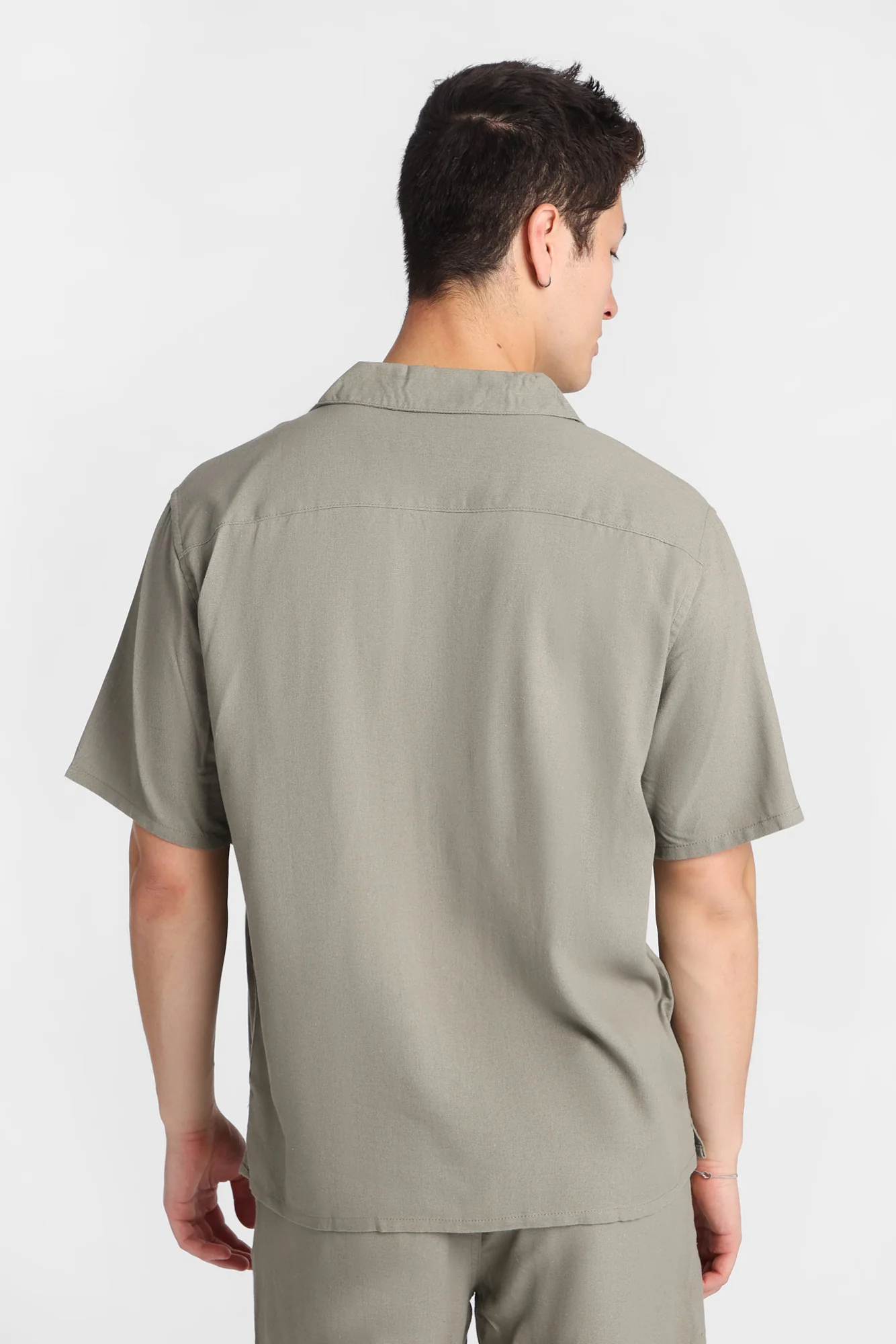 Linen-Blend Short Sleeve Button-Up Shirt - Image 12