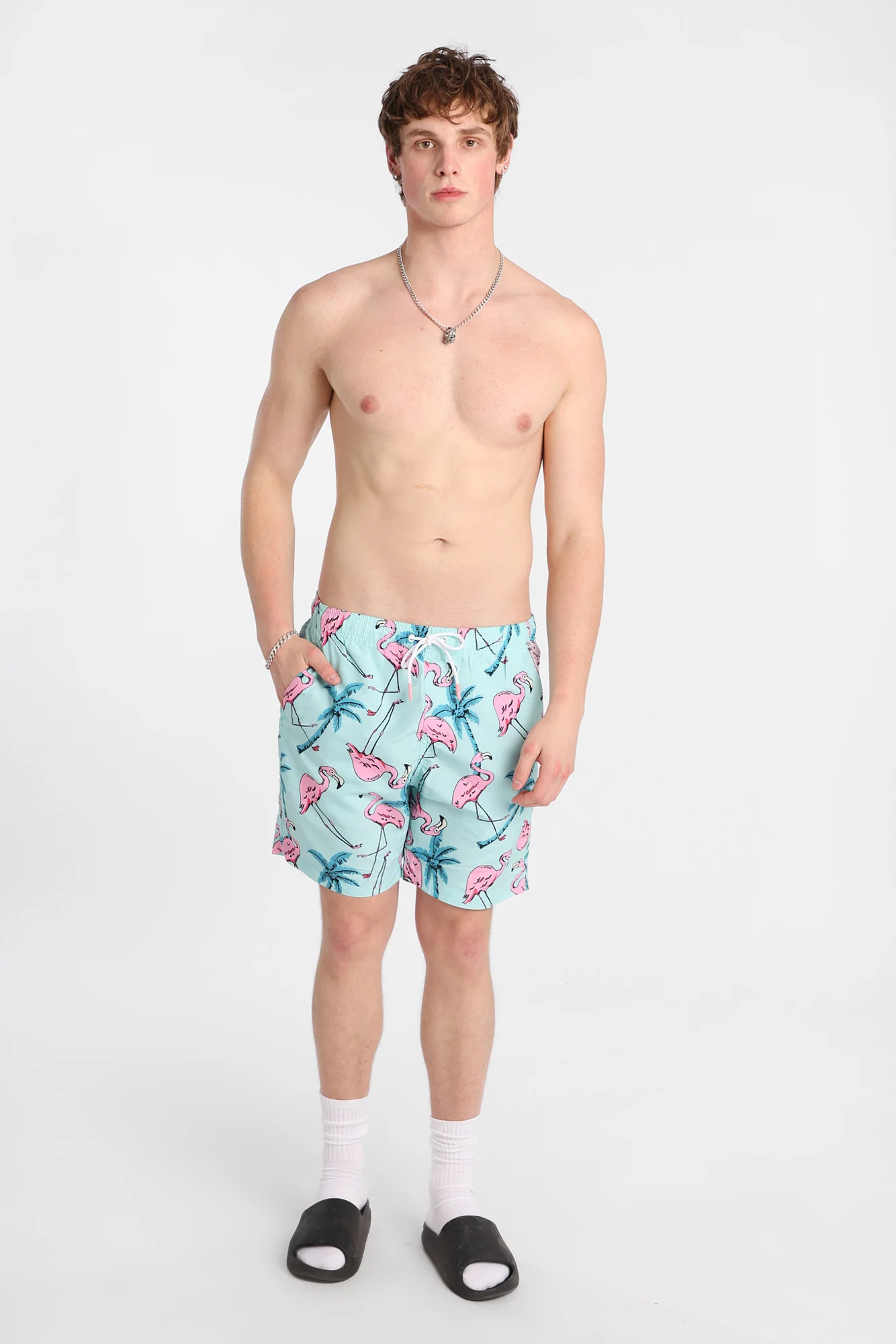 Short de bain flamants roses 7 po - Image 4