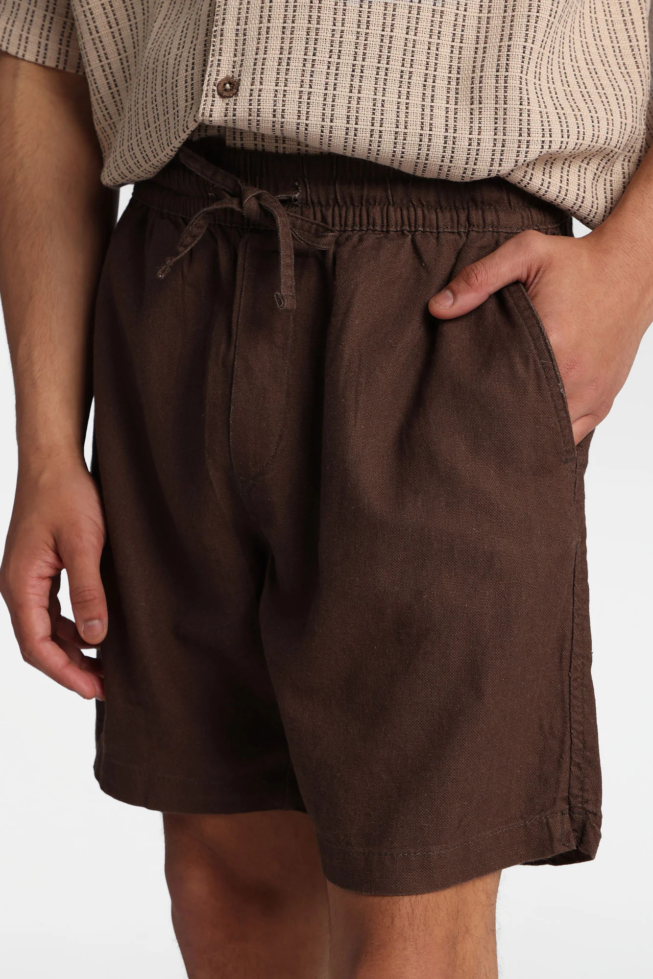 Short texturé en mélange de lin - Image 7