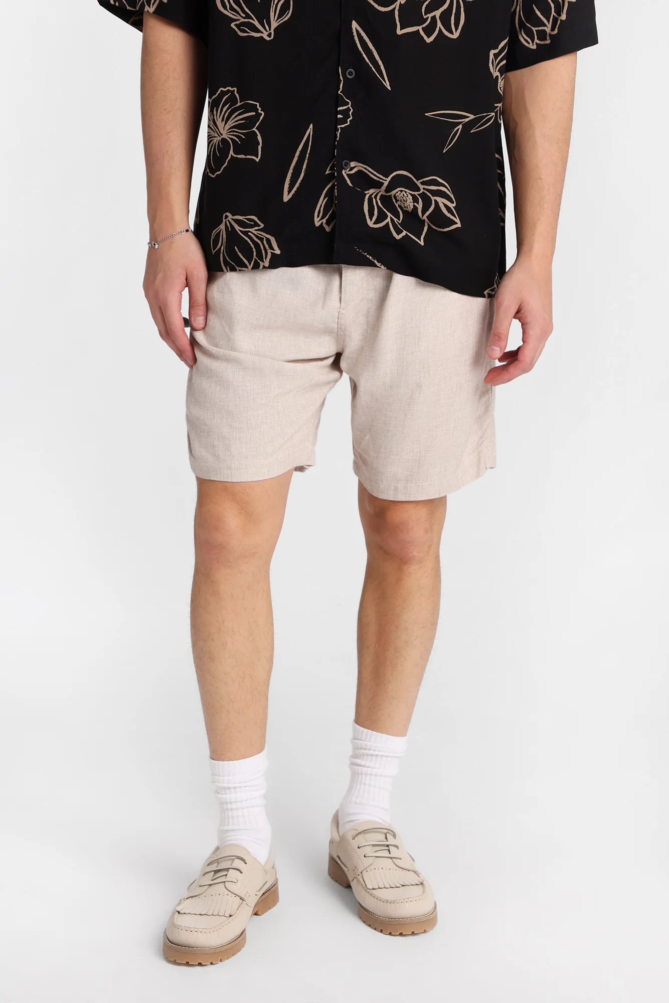 Short en mélange de lin 7 po