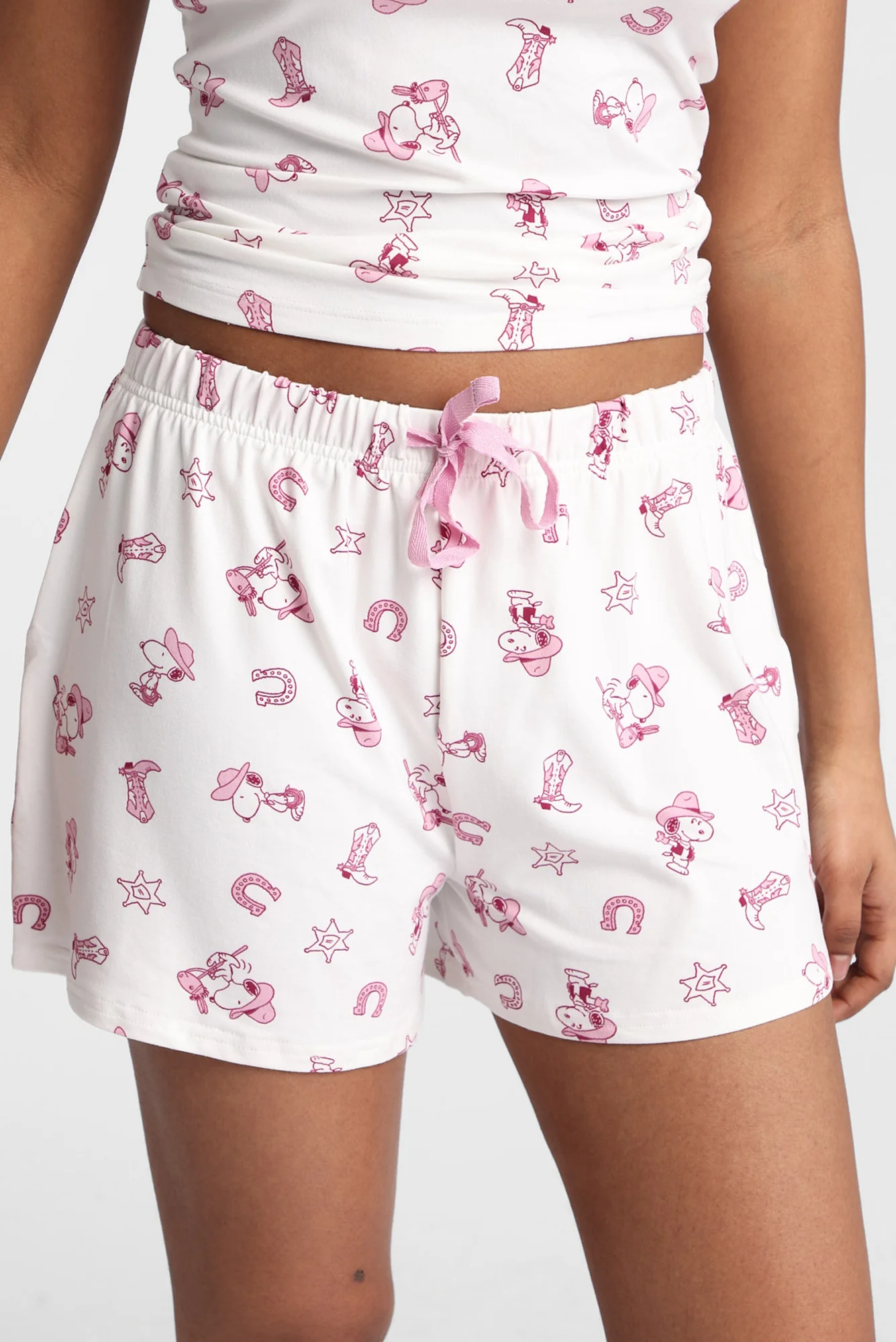 Peanuts Snoopy Western Pajama Camisole & Shorts 2-Piece Set - Image 4