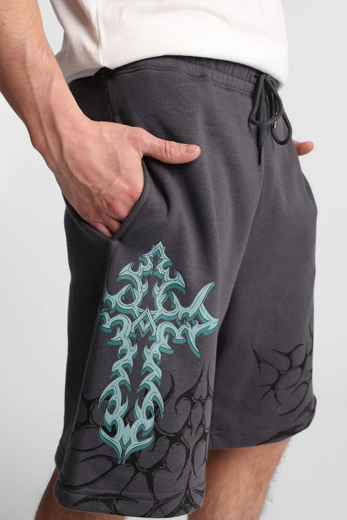 Arsenic Cross Graphic Fleece Shorts - Image 10