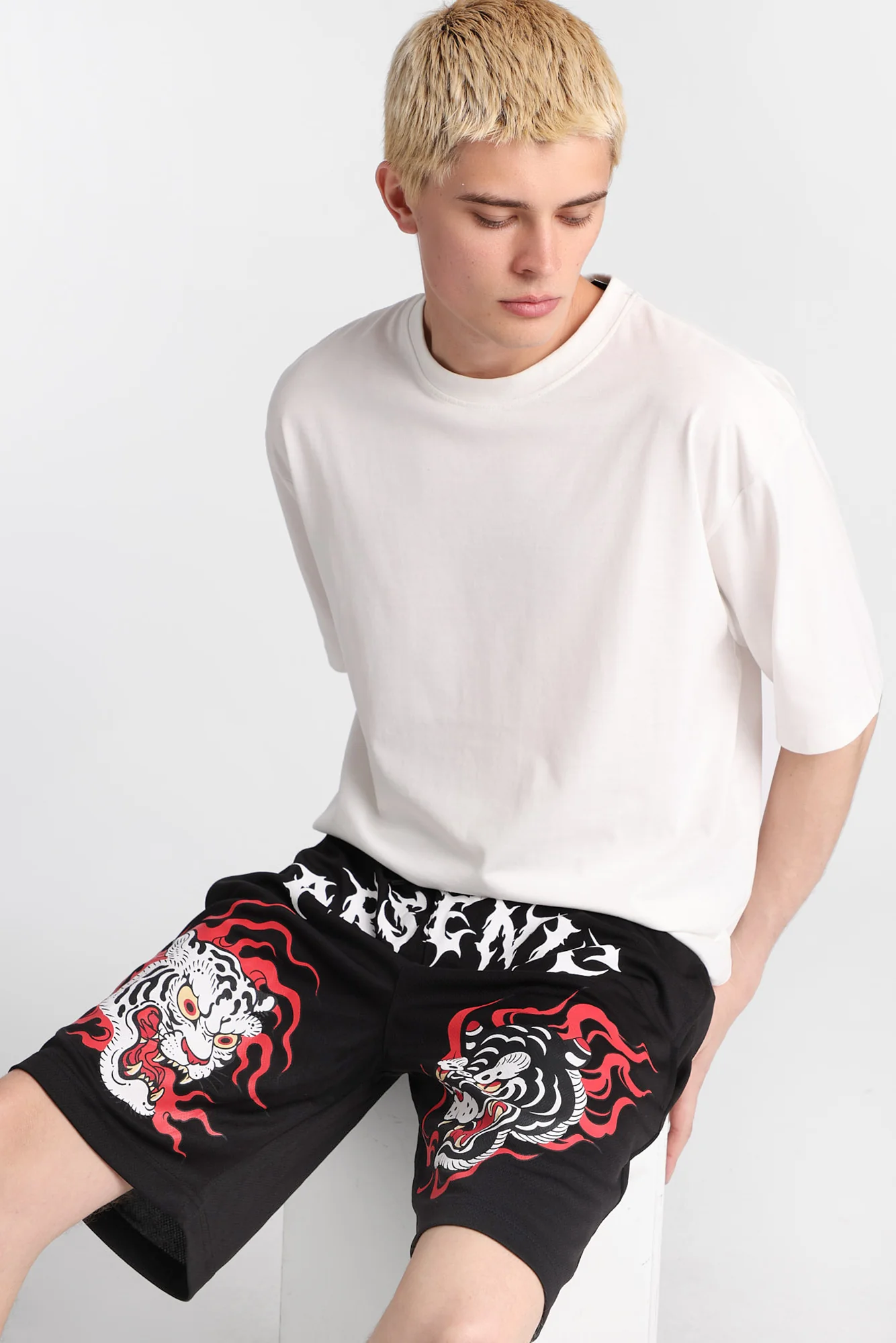 Arsenic Tiger Graphic Mesh Shorts - Image 5