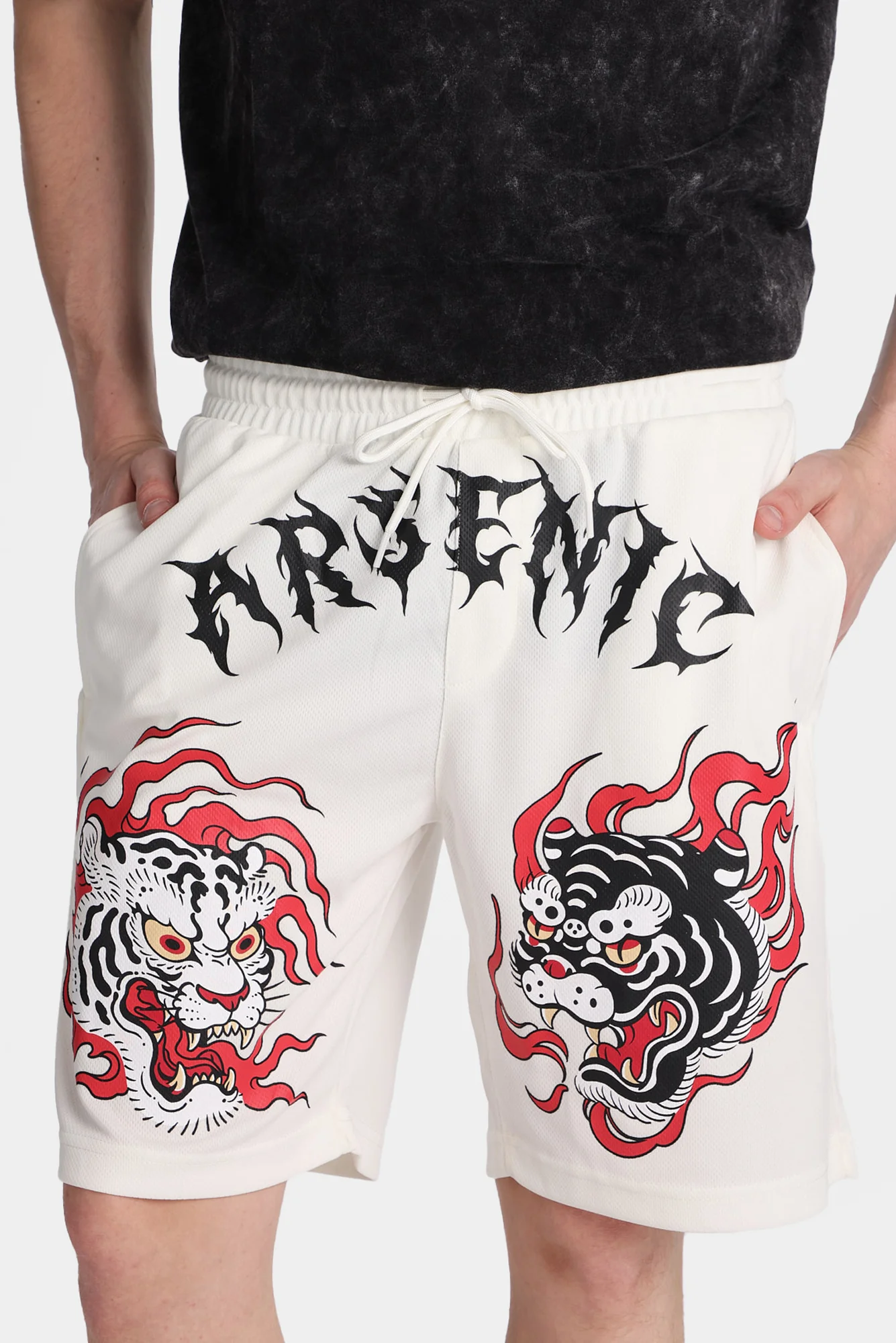 Arsenic Tiger Graphic Mesh Shorts - Image 7