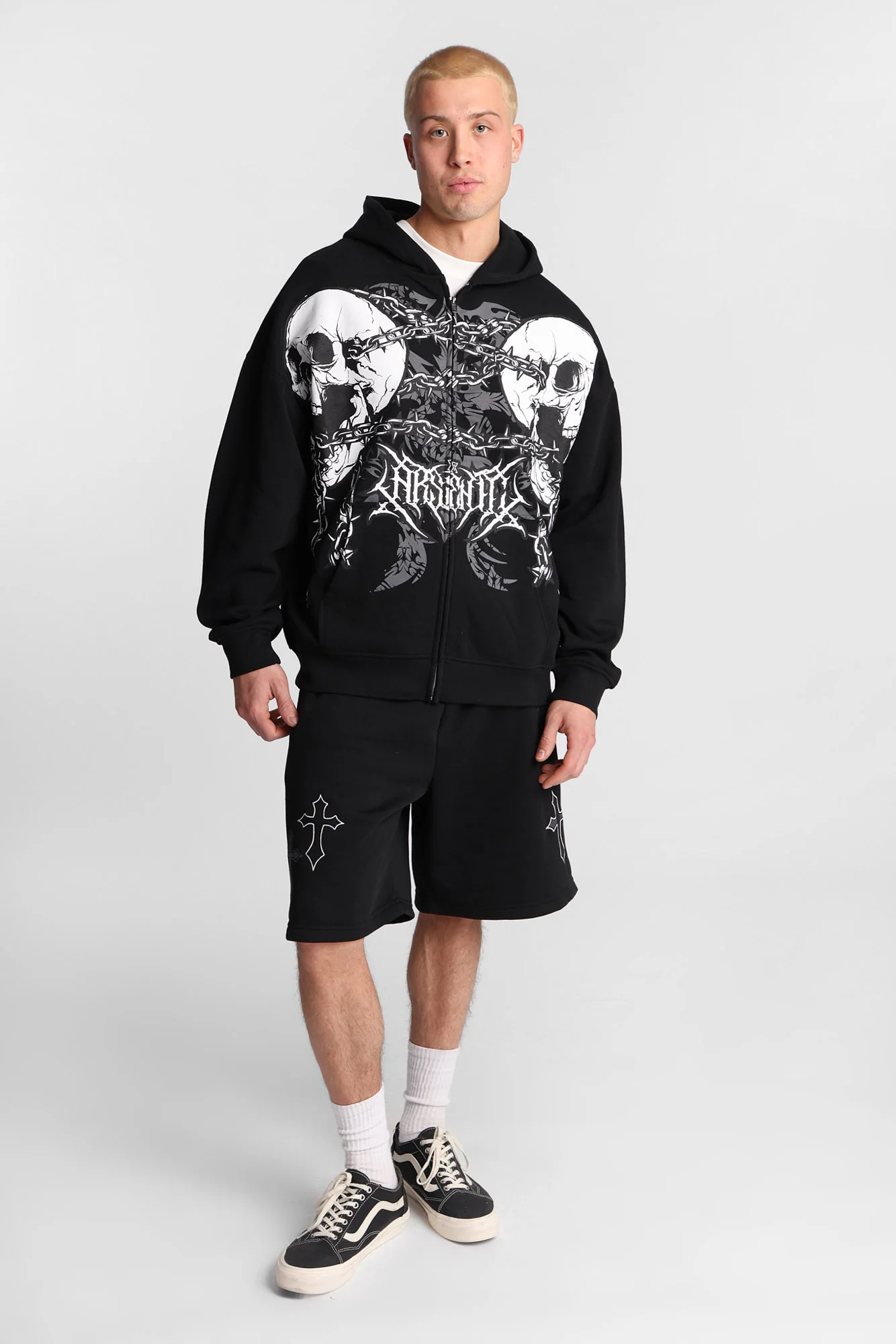 Arsenic Skulls & Chains Zip-Up Hoodie - Image 4
