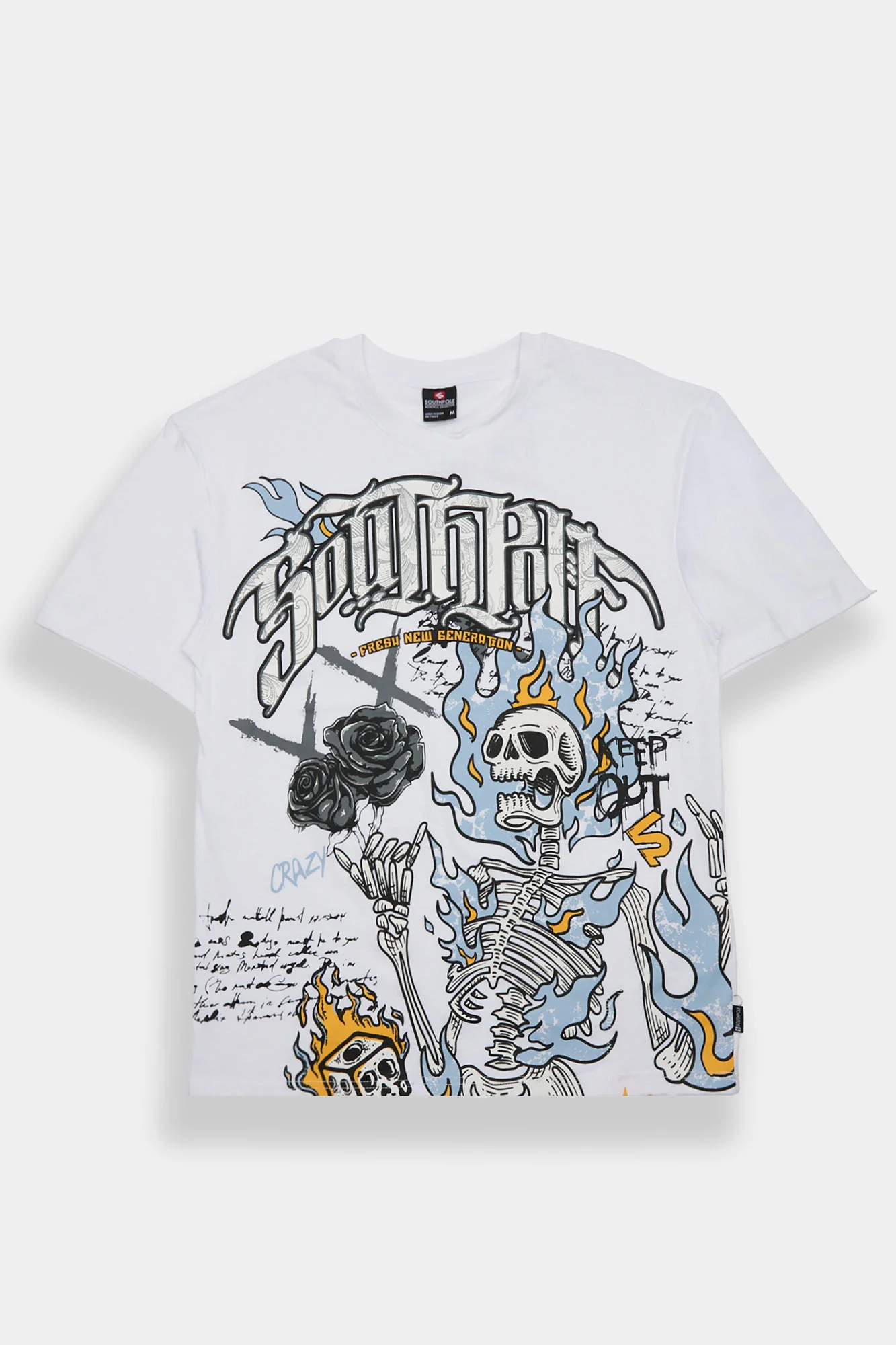 Southpole Flaming Skeleton Graphic Tee - Image 3