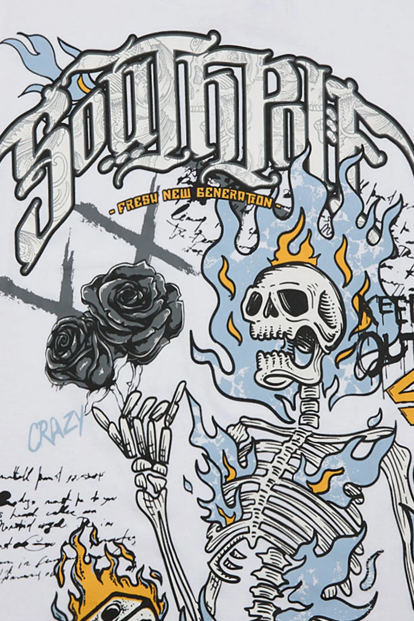 T-shirt imprimé squelette en flammes Southpole - Image 4