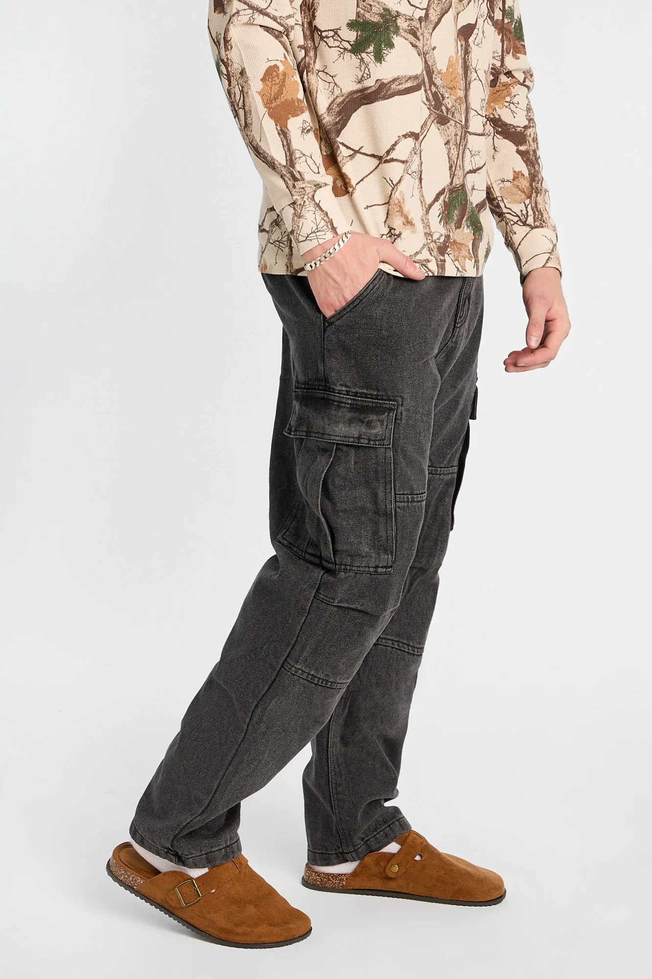 Jean cargo délavé noir - Image 5