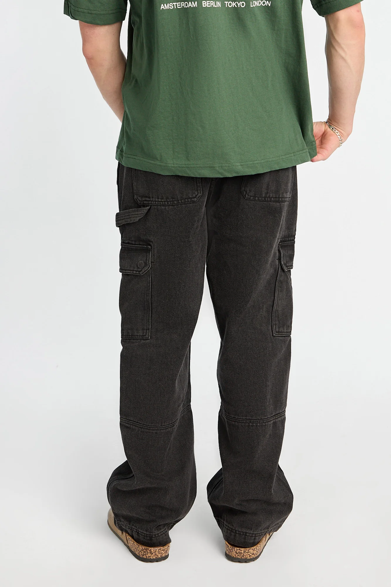 Carpenter Style Black Cargo Jeans - Image 3