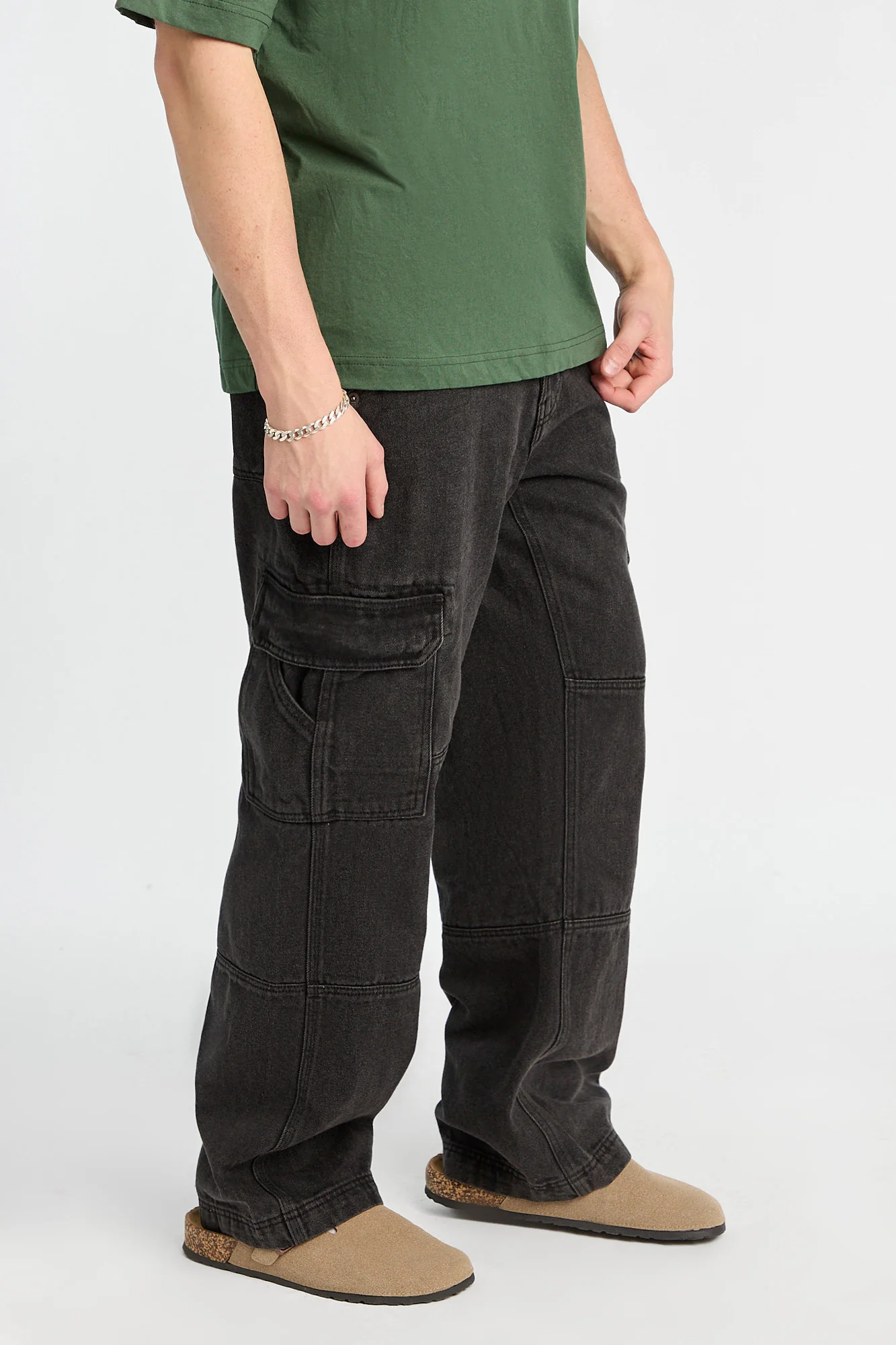Carpenter Style Black Cargo Jeans - Image 6